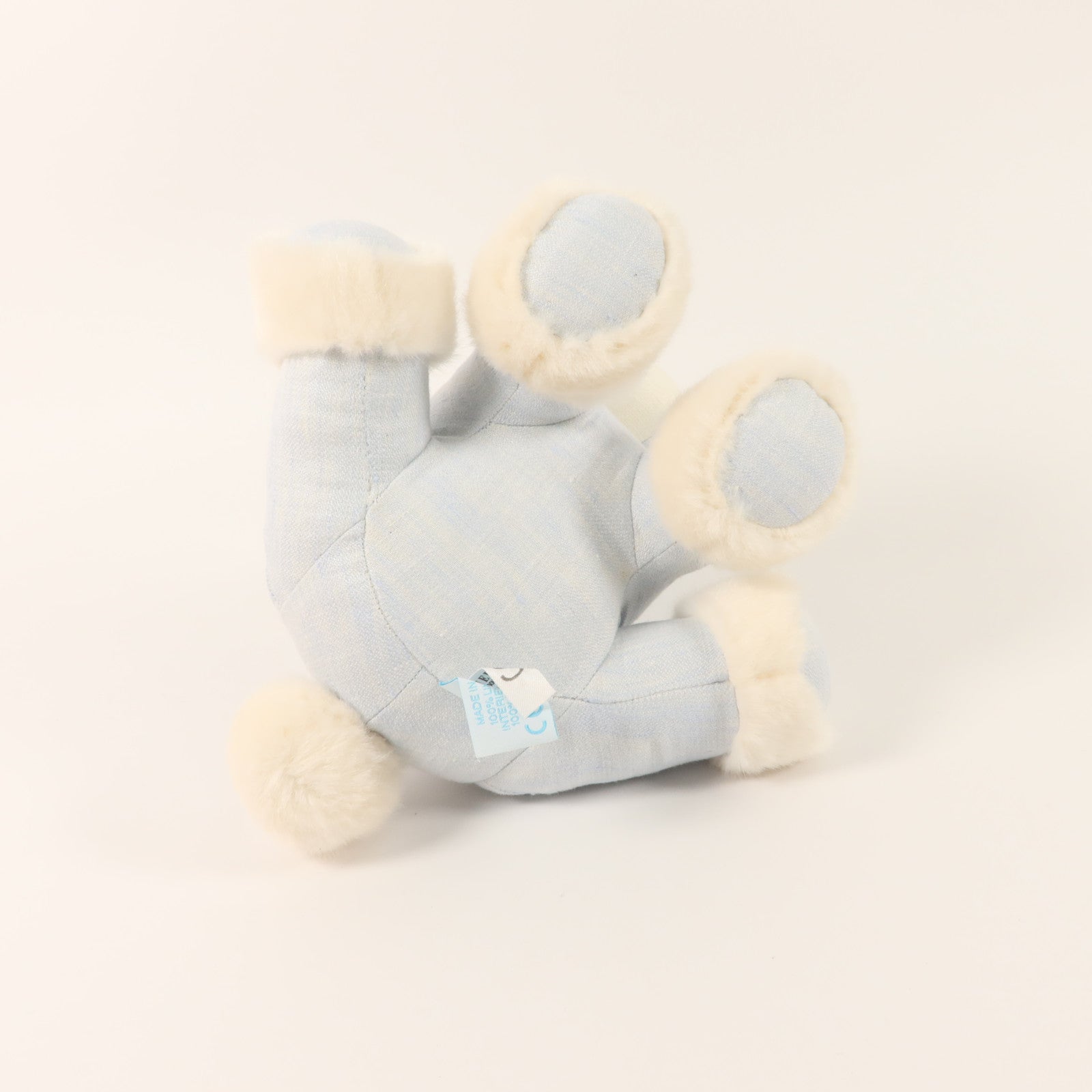 HERMES 亞麻帆布Baby Hermy Plush公仔Bleu Glacier