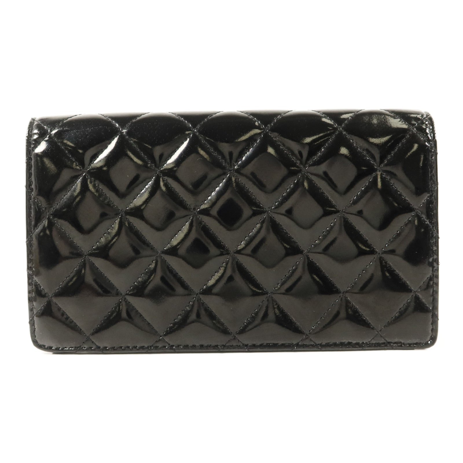 CHANEL 漆皮皮革Long Bifold Wallet銀扣長錢包