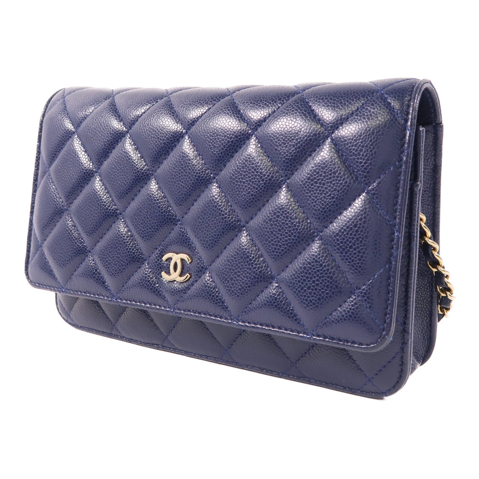 CHANEL 牛皮皮革WOC Wallet On Chain金扣鏈帶肩背袋