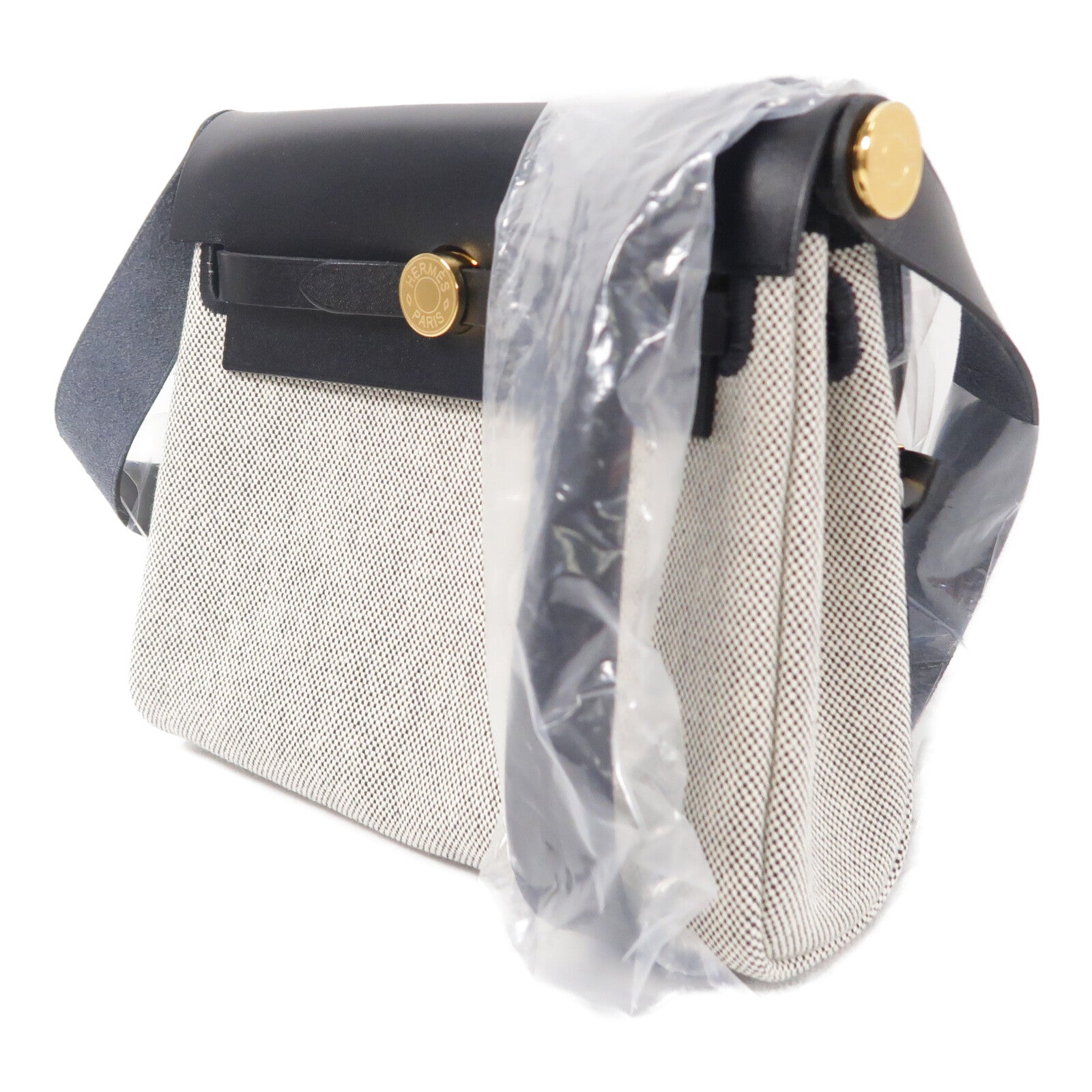 HERMES Toile H帆布Mini Herbag肩背袋Noir