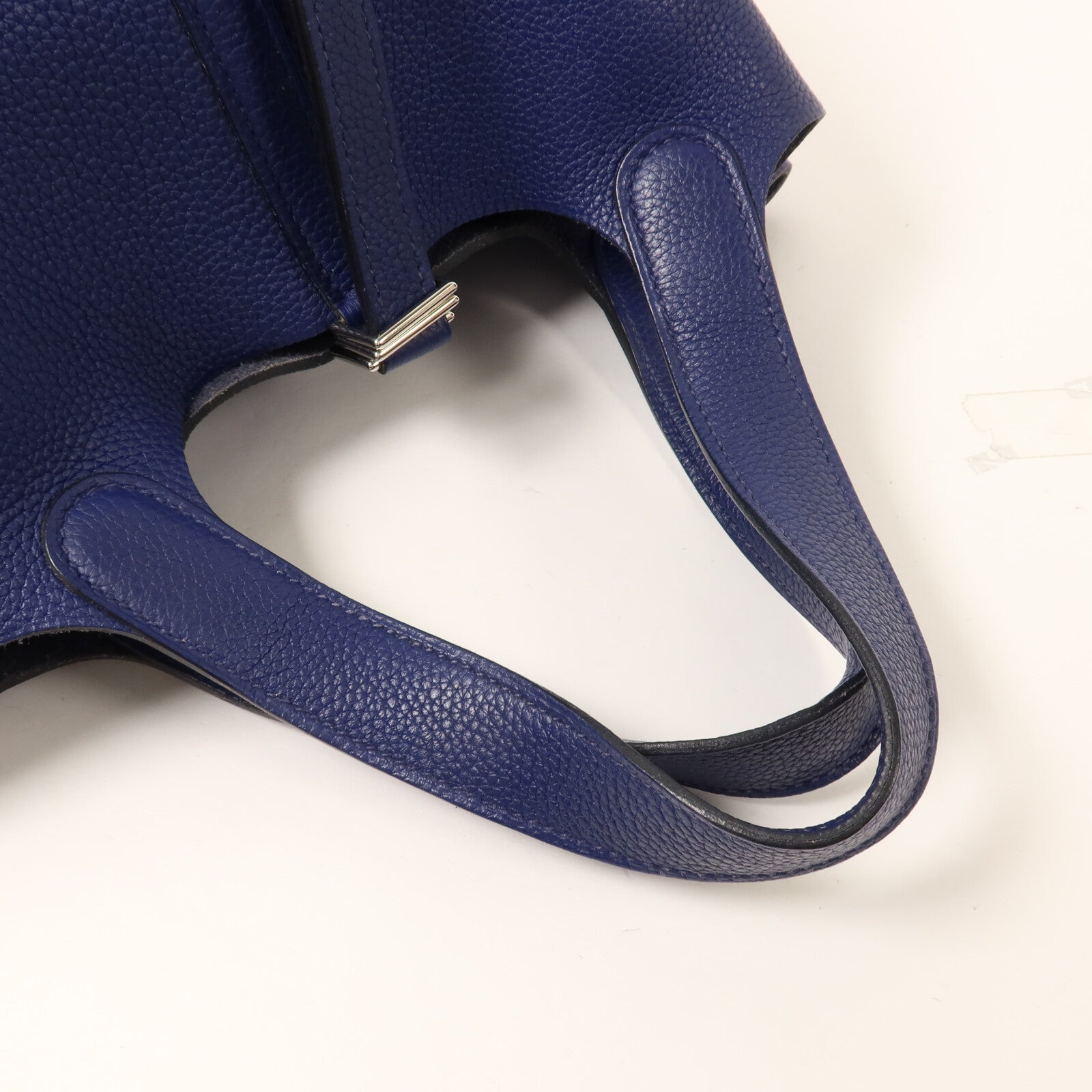 HERMES Clemence皮革Picotin PM手挽袋Bleu Saphir