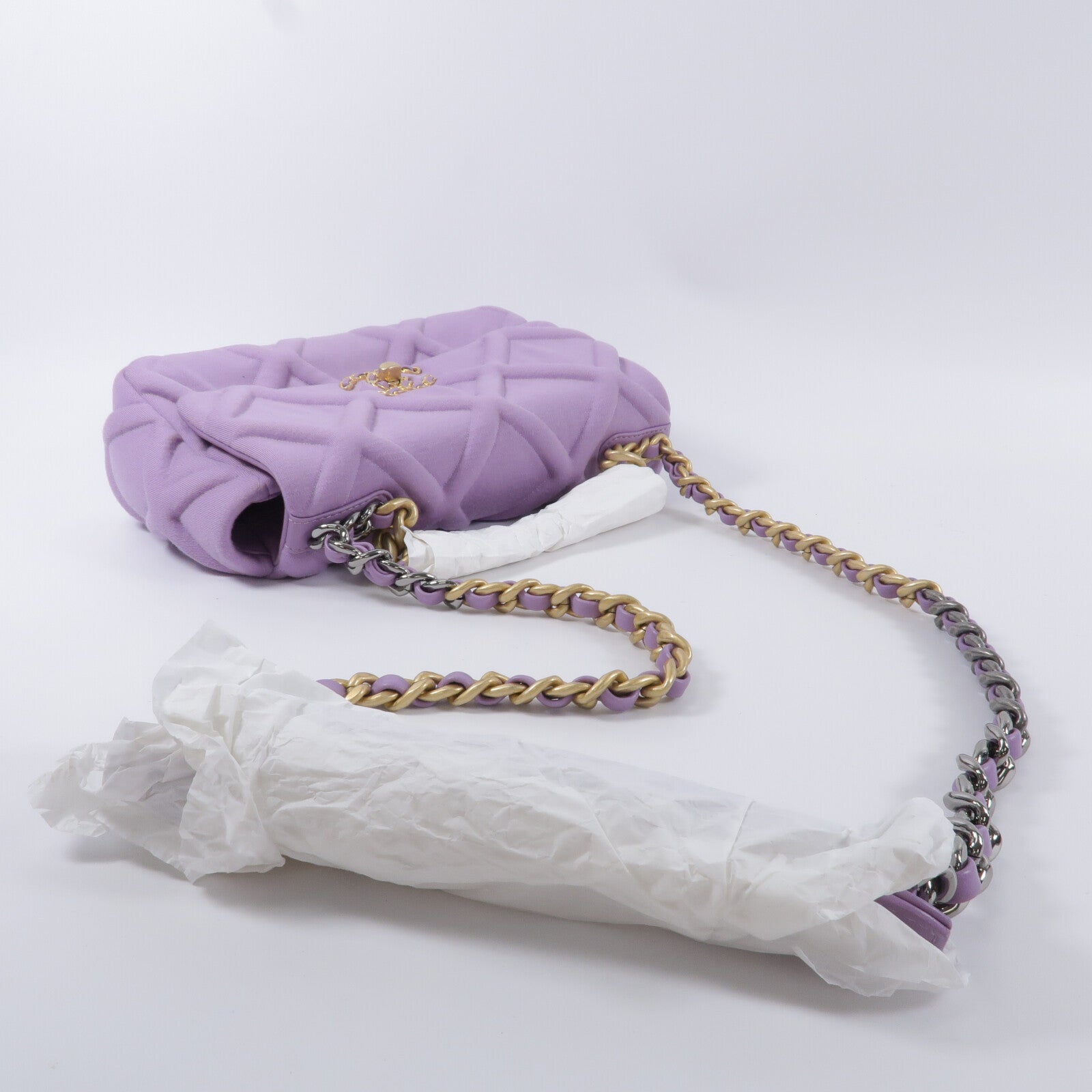 CHANEL Jersey Chanel 19 Small手挽肩背兩用袋