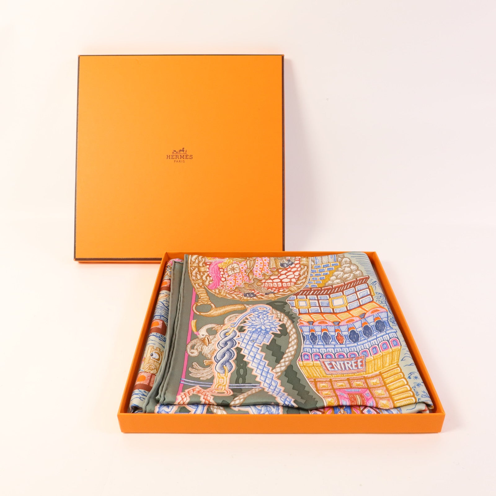 HERMES 絲質Scarf 90絲巾