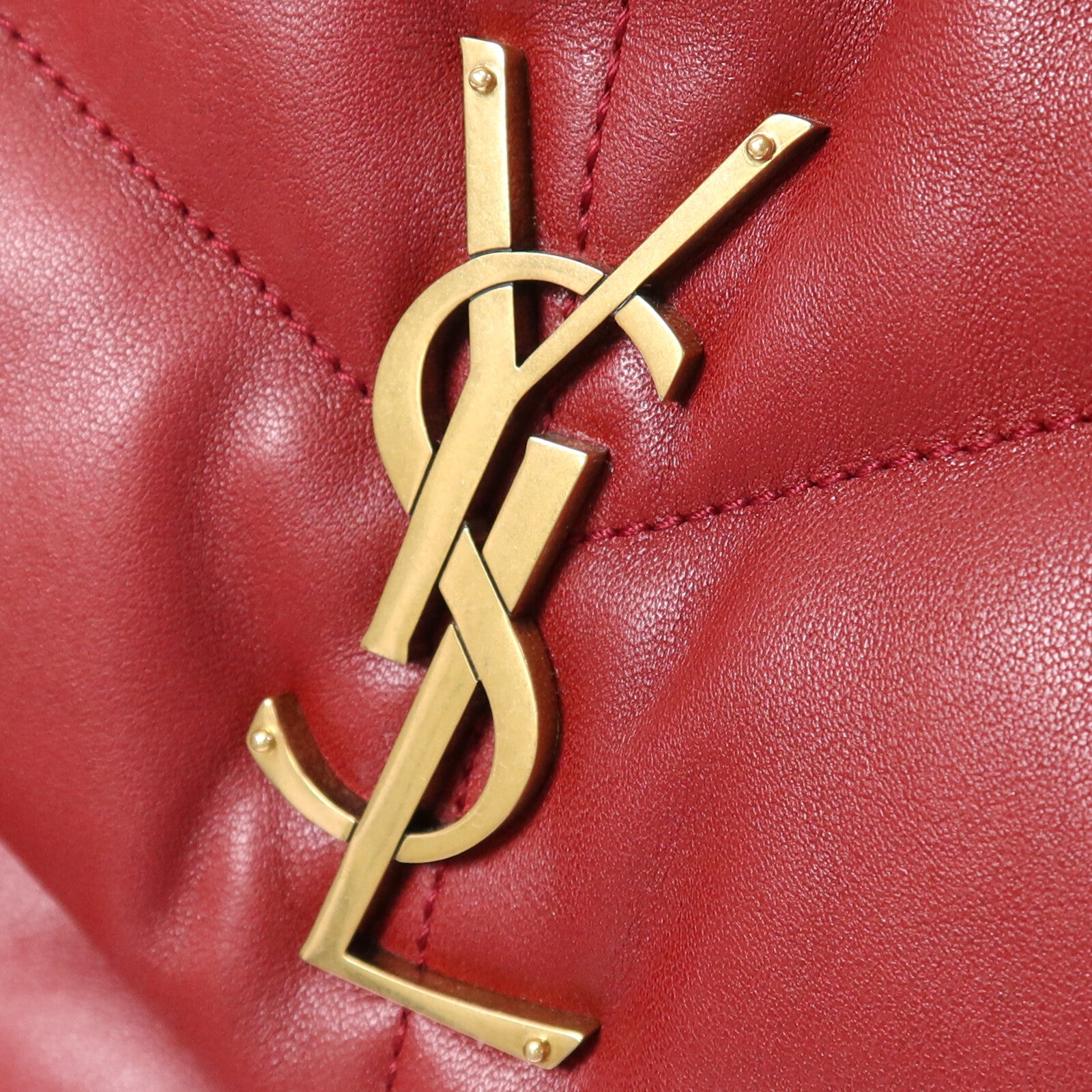 SAINT LAURENT 羊皮皮革Loulou Puffer金扣鏈帶肩背袋