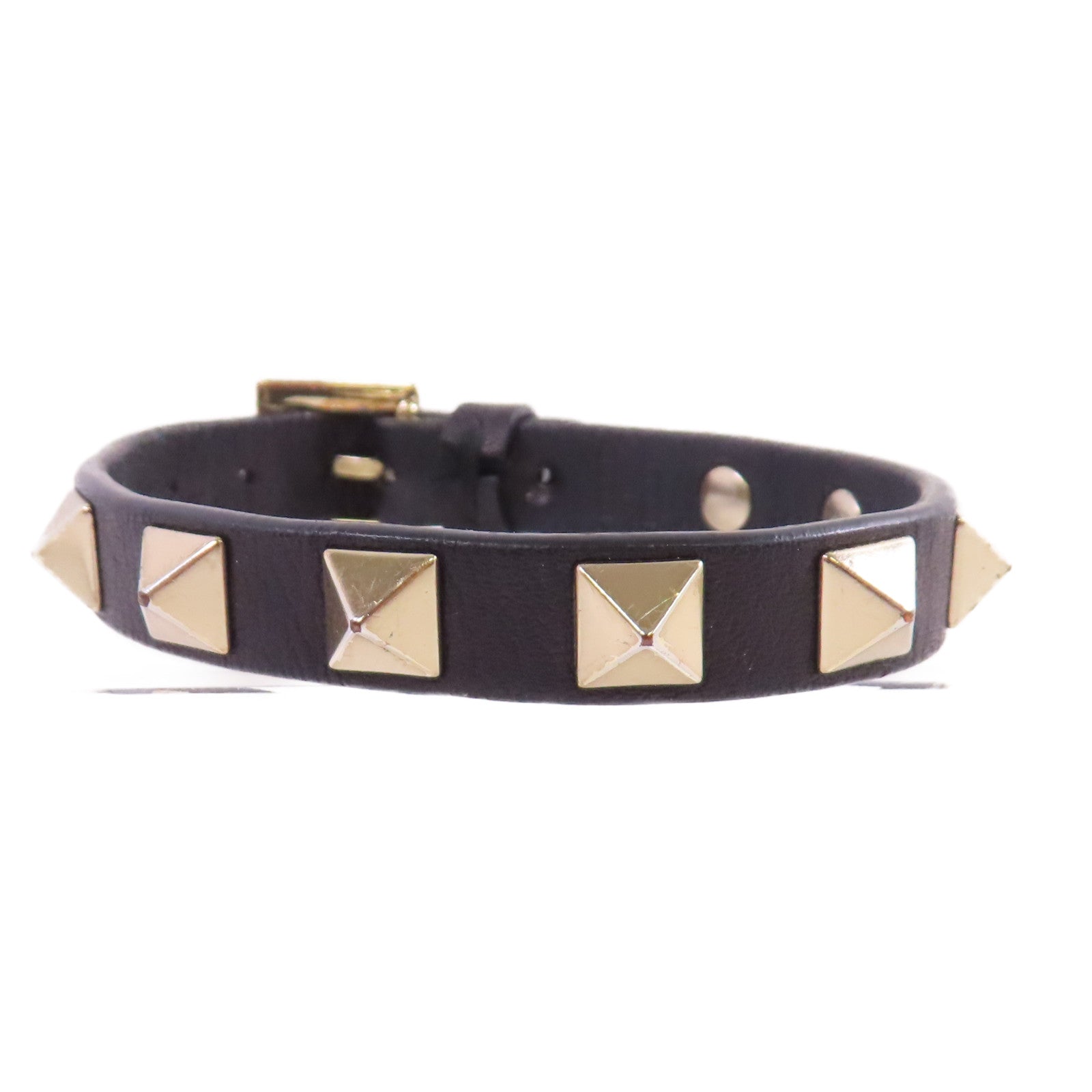 Valentino 牛皮皮革/金屬Rockstud Leather Bracelet手鏈