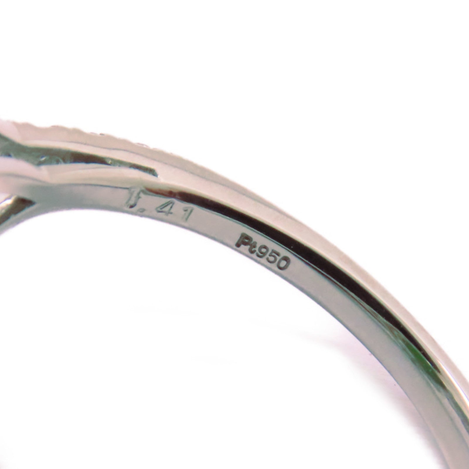 JEWELRY PT950鉑金/1.41ct翡翠/1.15ct鑚石Jade Ring戒指US#6.25