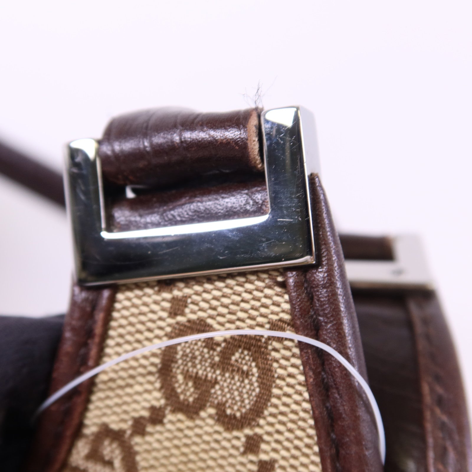 GUCCI 帆布Jackie銀扣肩背袋