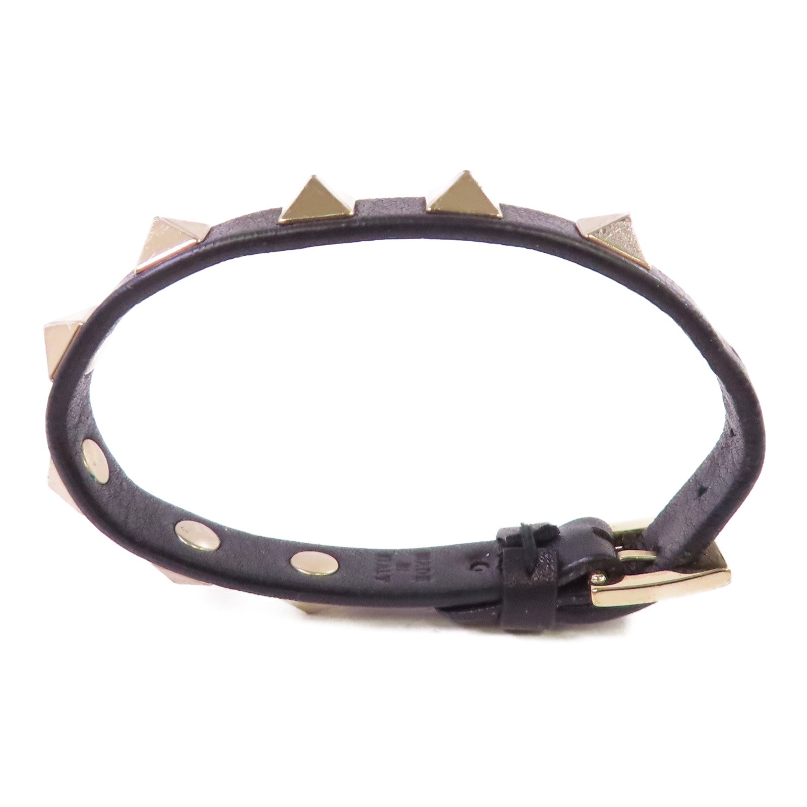Valentino 牛皮皮革/金屬Rockstud Leather Bracelet手鏈
