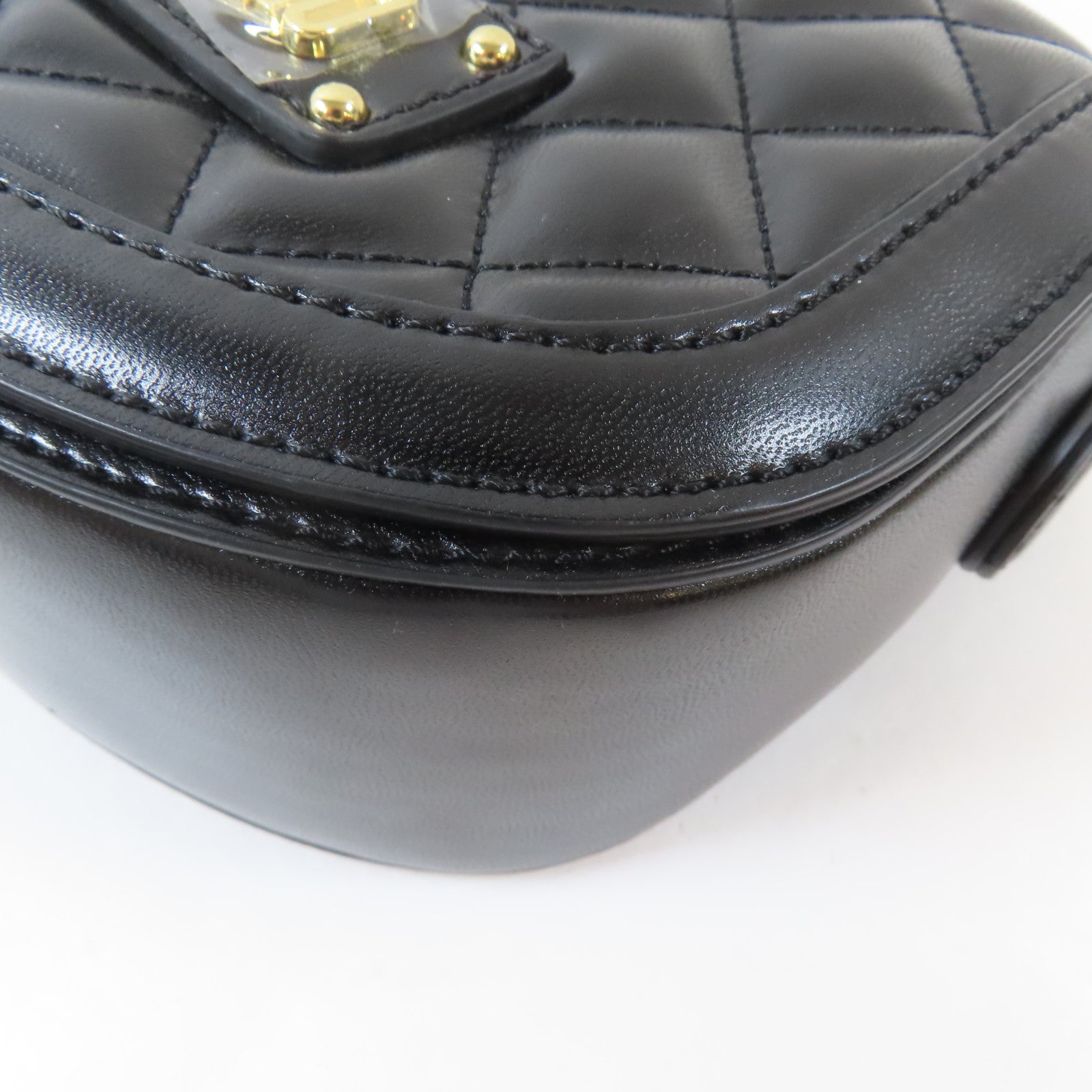 MOSCHINO 菱格塗層帆布2 Way Shoulder金扣手挽肩背兩用袋黑色