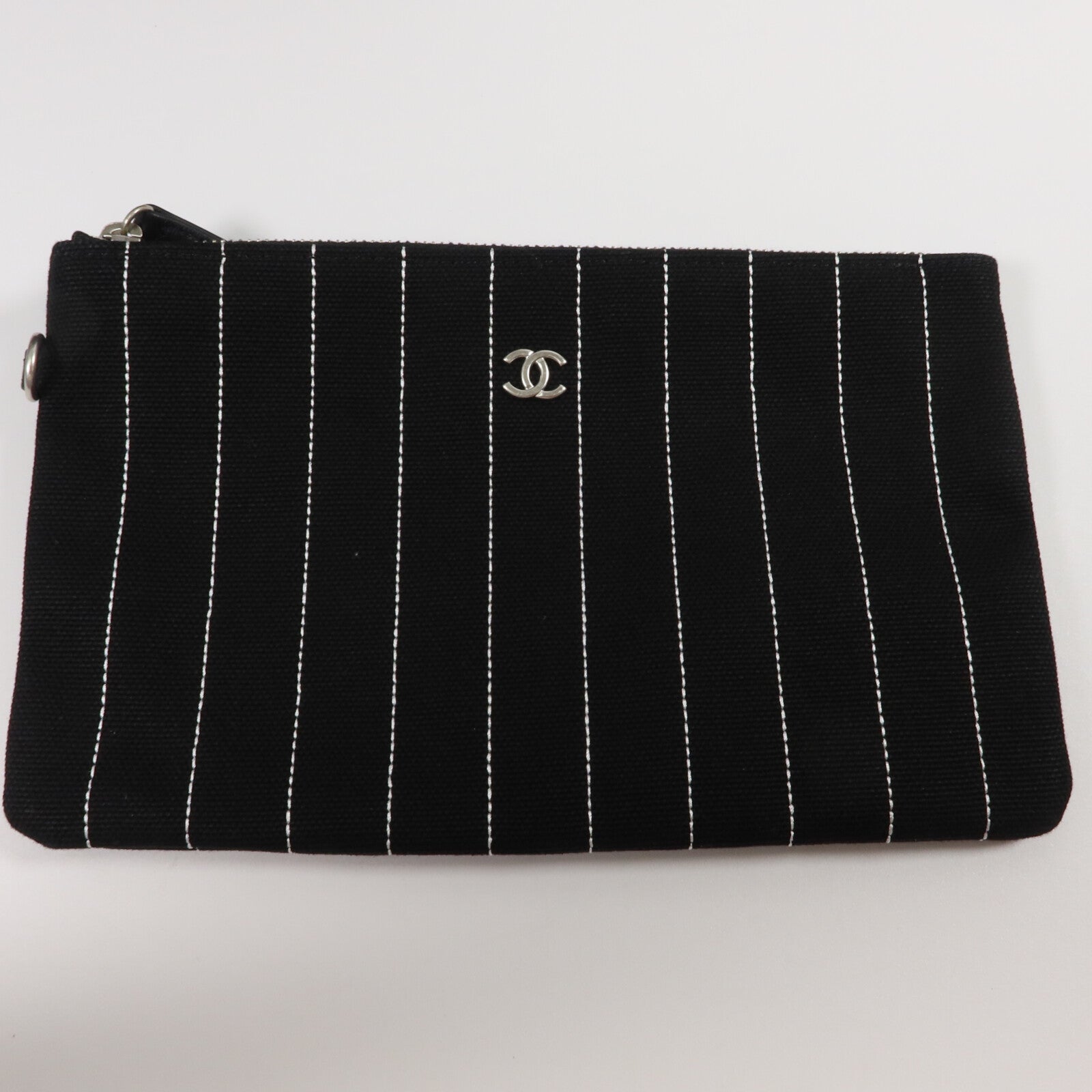 CHANEL 帆布Deauville鏈帶手挽肩背兩用袋
