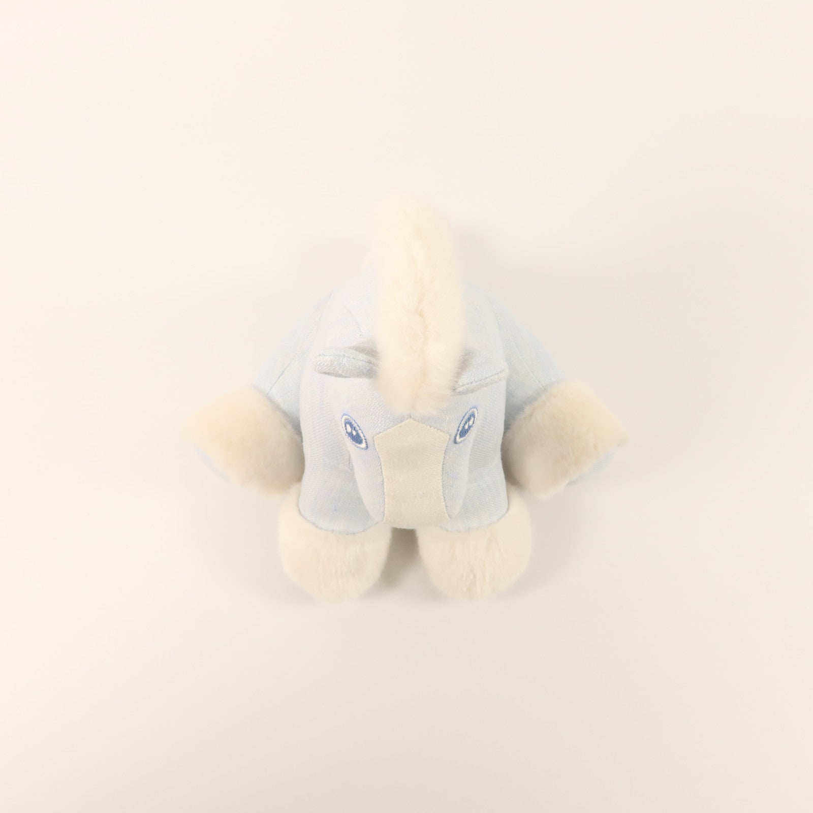 HERMES 亞麻帆布Baby Hermy Plush公仔Bleu Glacier