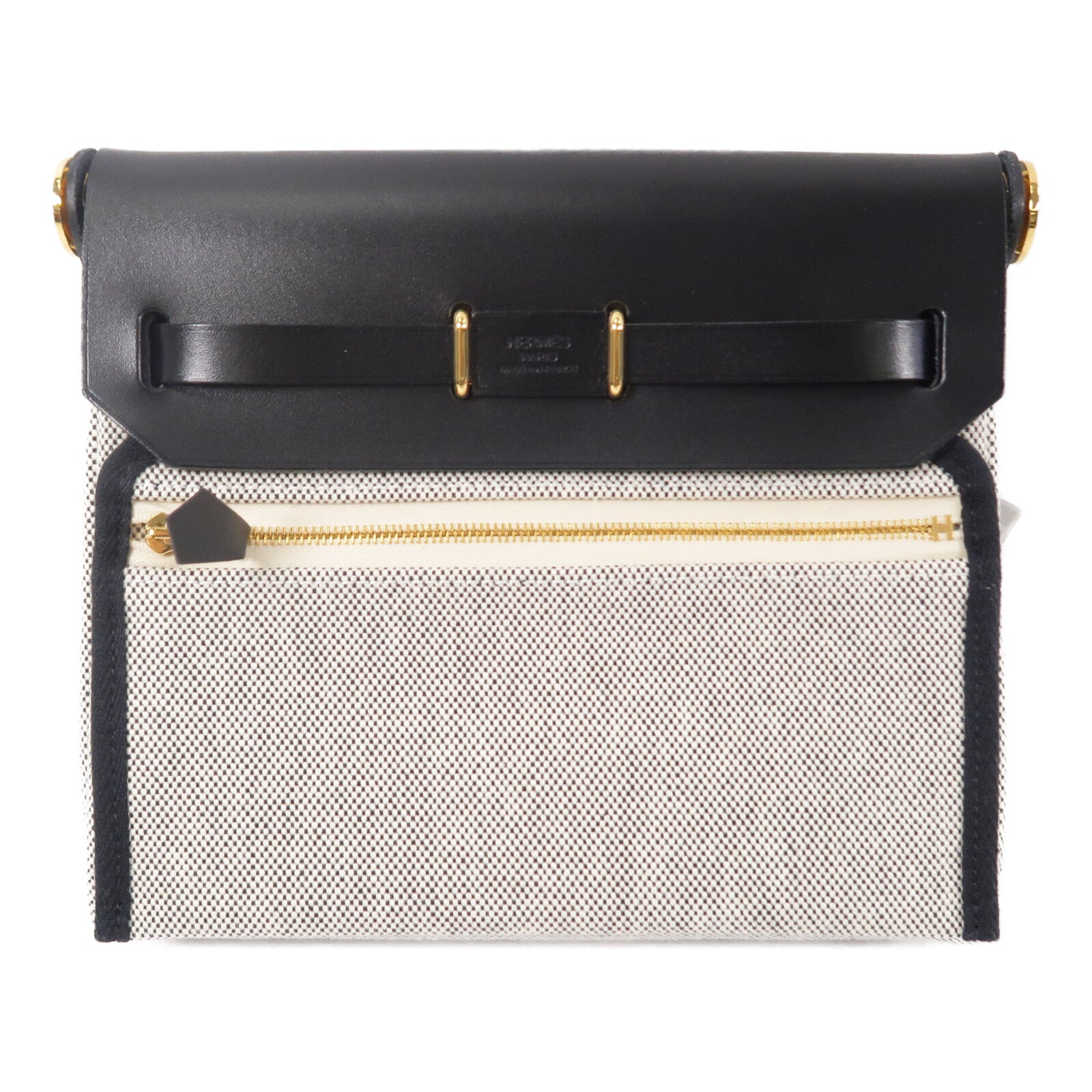 HERMES Toile H帆布Mini Herbag肩背袋Noir