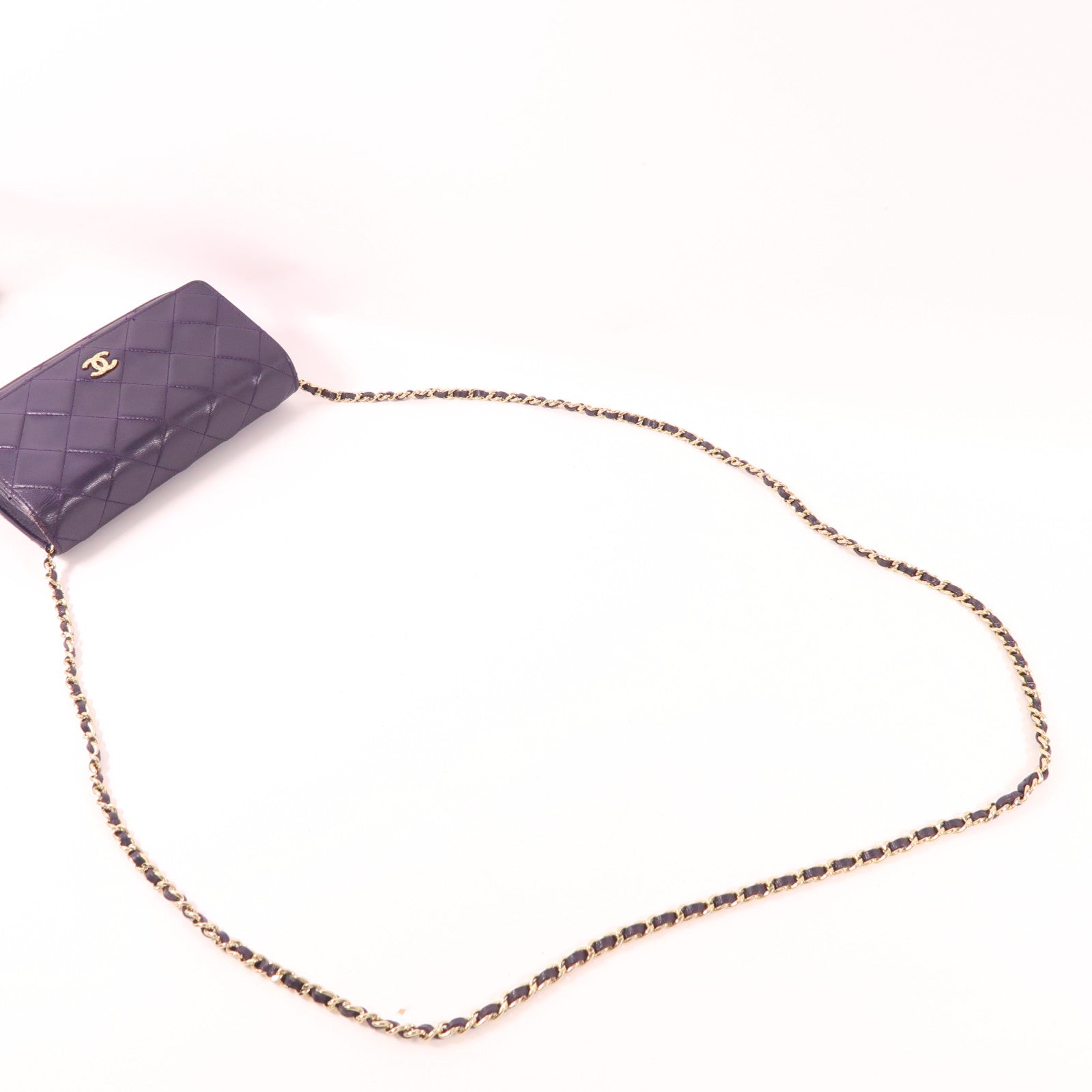 CHANEL 牛皮皮革WOC Wallet On Chain金扣鏈帶肩背袋