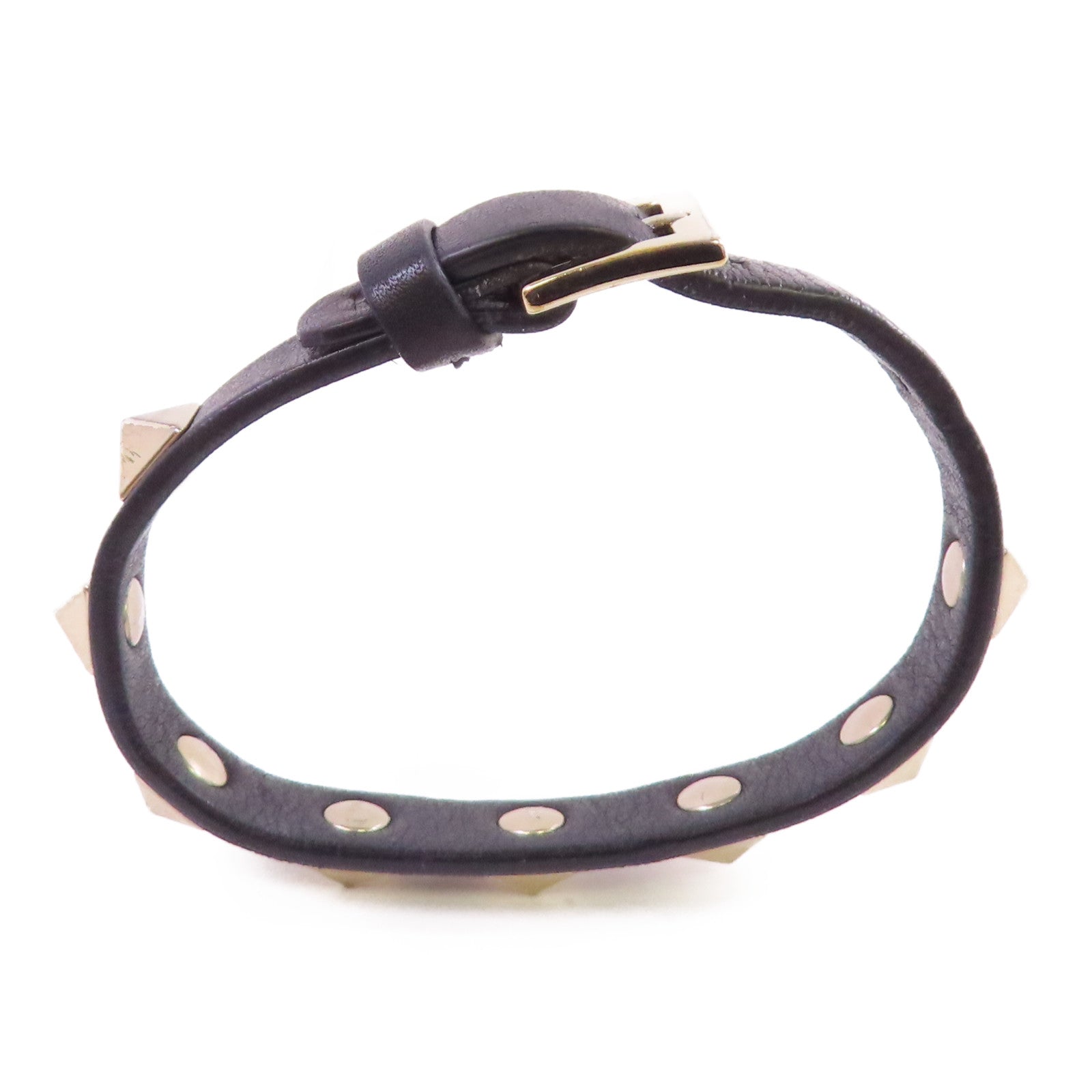 Valentino 牛皮皮革/金屬Rockstud Leather Bracelet手鏈