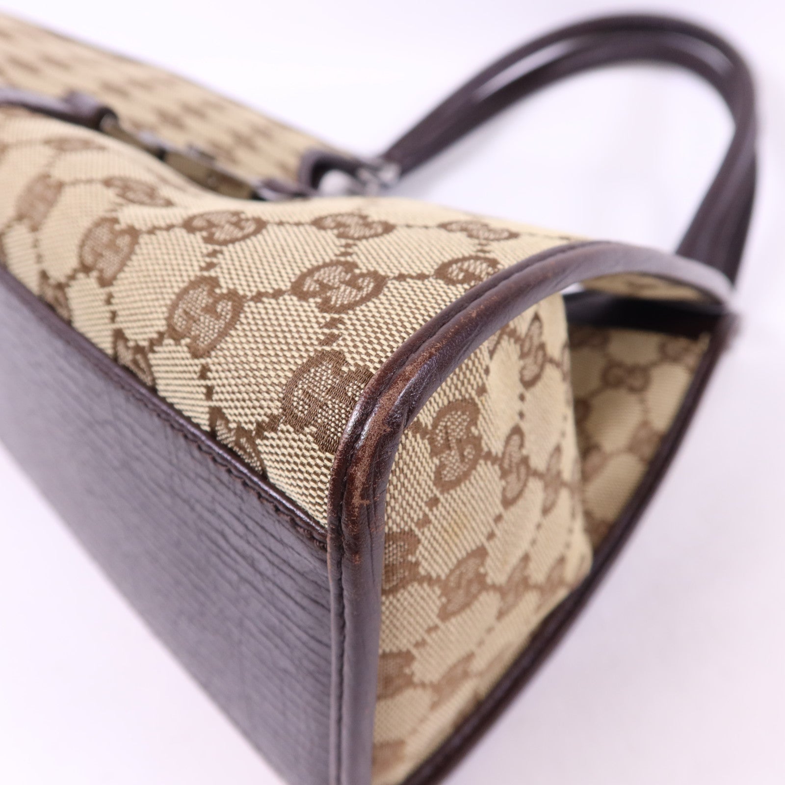 GUCCI 帆布Jackie銀扣肩背袋