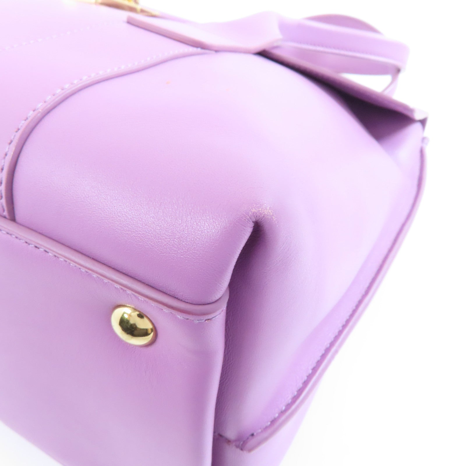 Salvatore Ferragamo 牛皮皮革2 Way Shoulder金扣手挽肩背兩用袋紫色