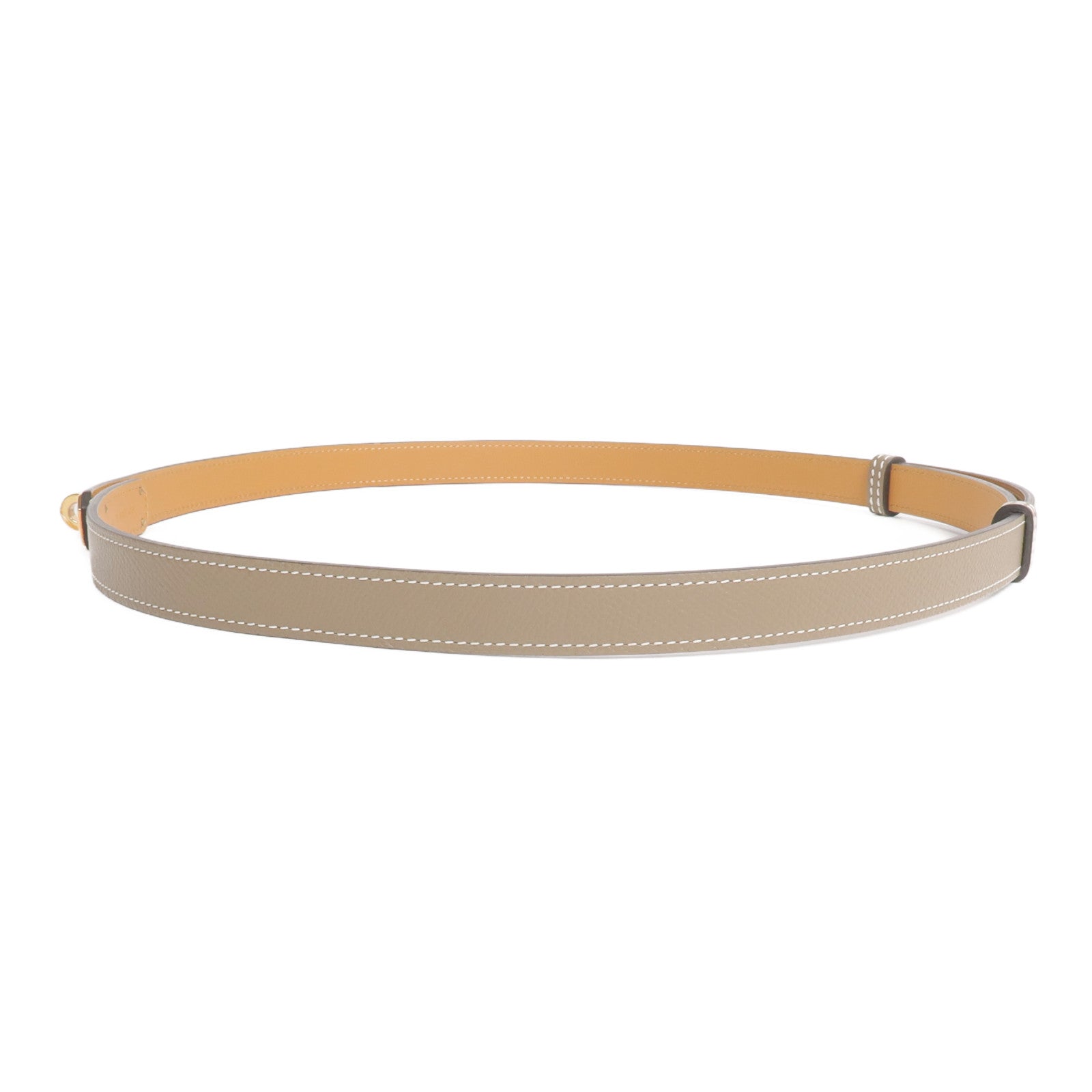 HERMES Epsom皮革Kelly Belt金扣皮帶Etoupe/Gold