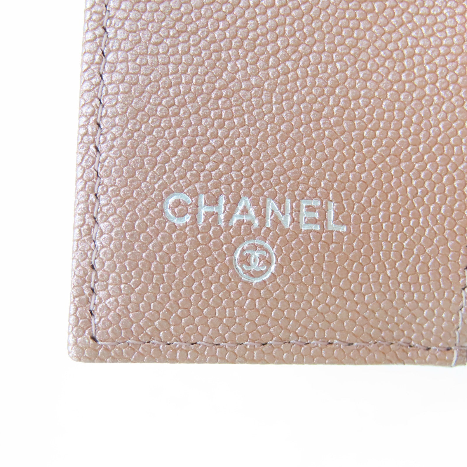 CHANEL 【激減優惠】斜紋Caviar皮革Wallet銀扣錢包粉紅色
