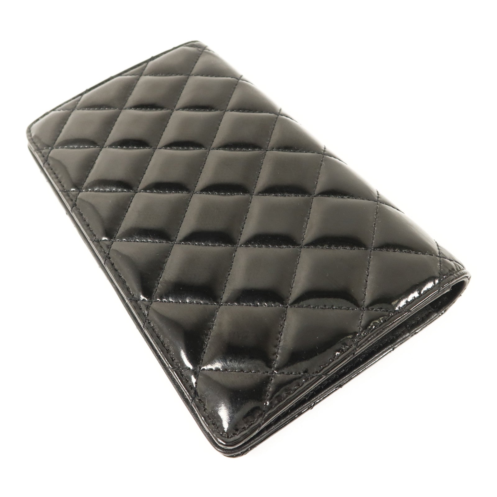CHANEL 漆皮皮革Long Bifold Wallet銀扣長錢包