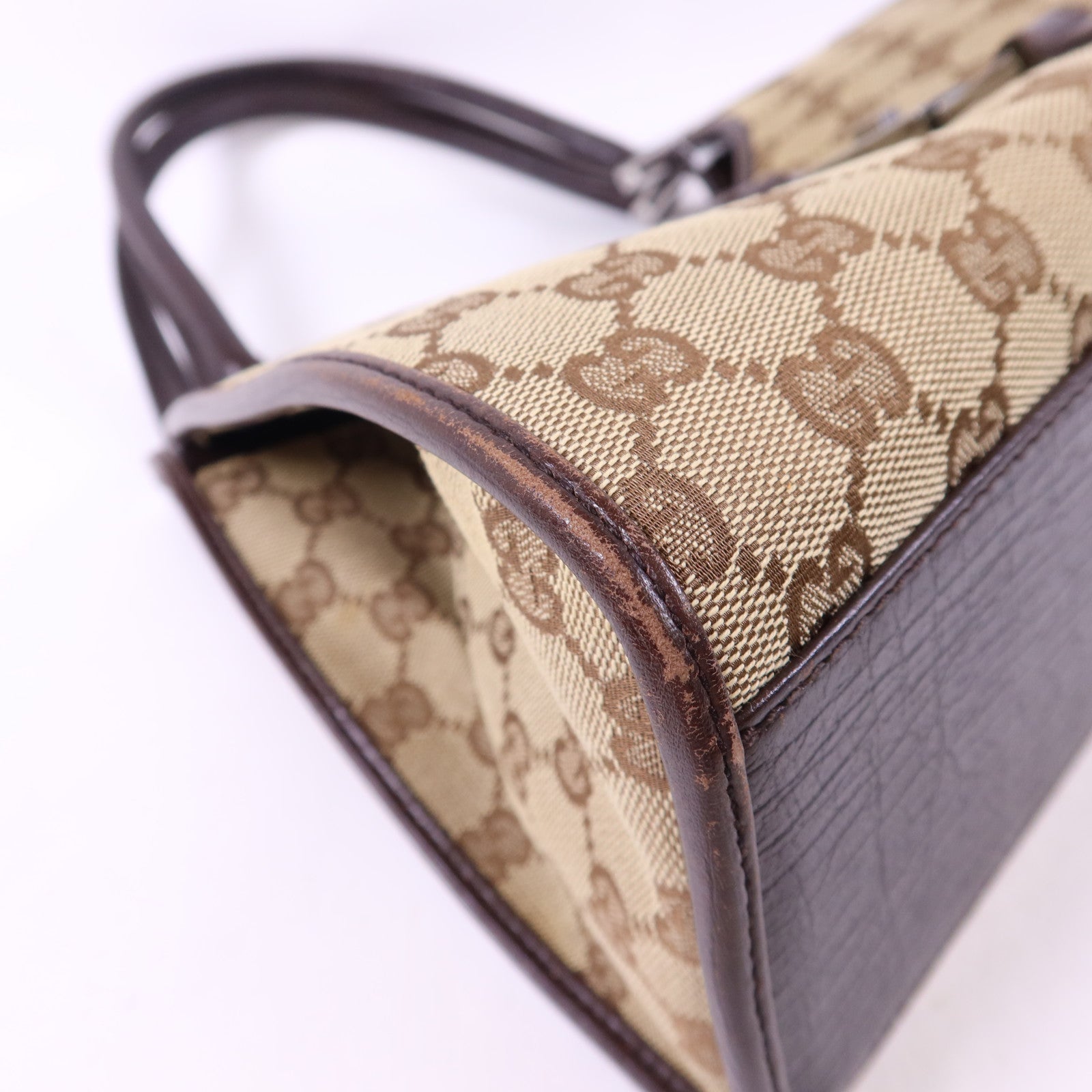 GUCCI 帆布Jackie銀扣肩背袋
