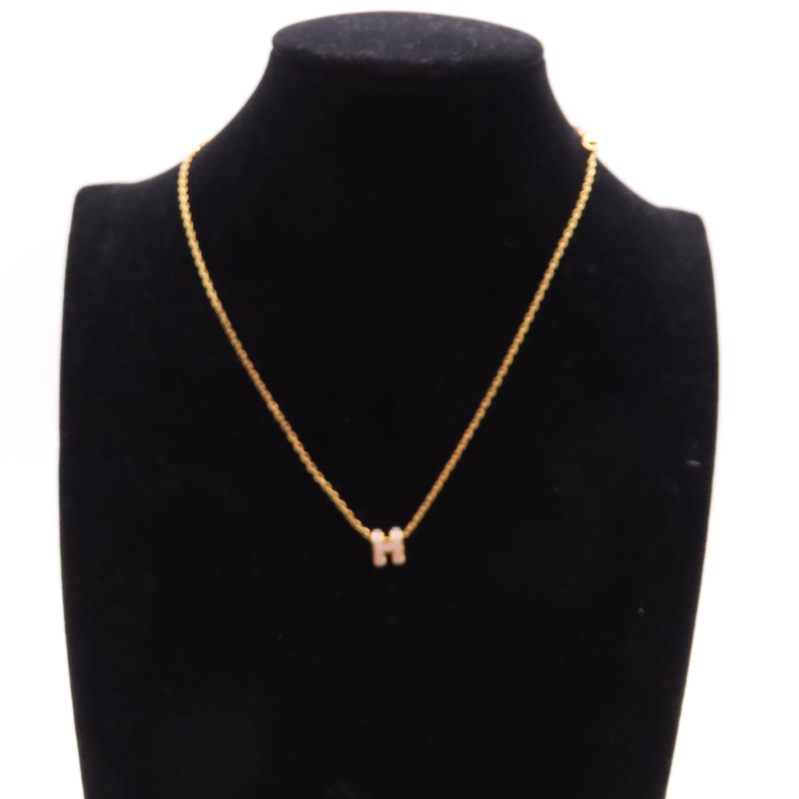 HERMES 金屬Pop H Necklace項鍊米色/金色