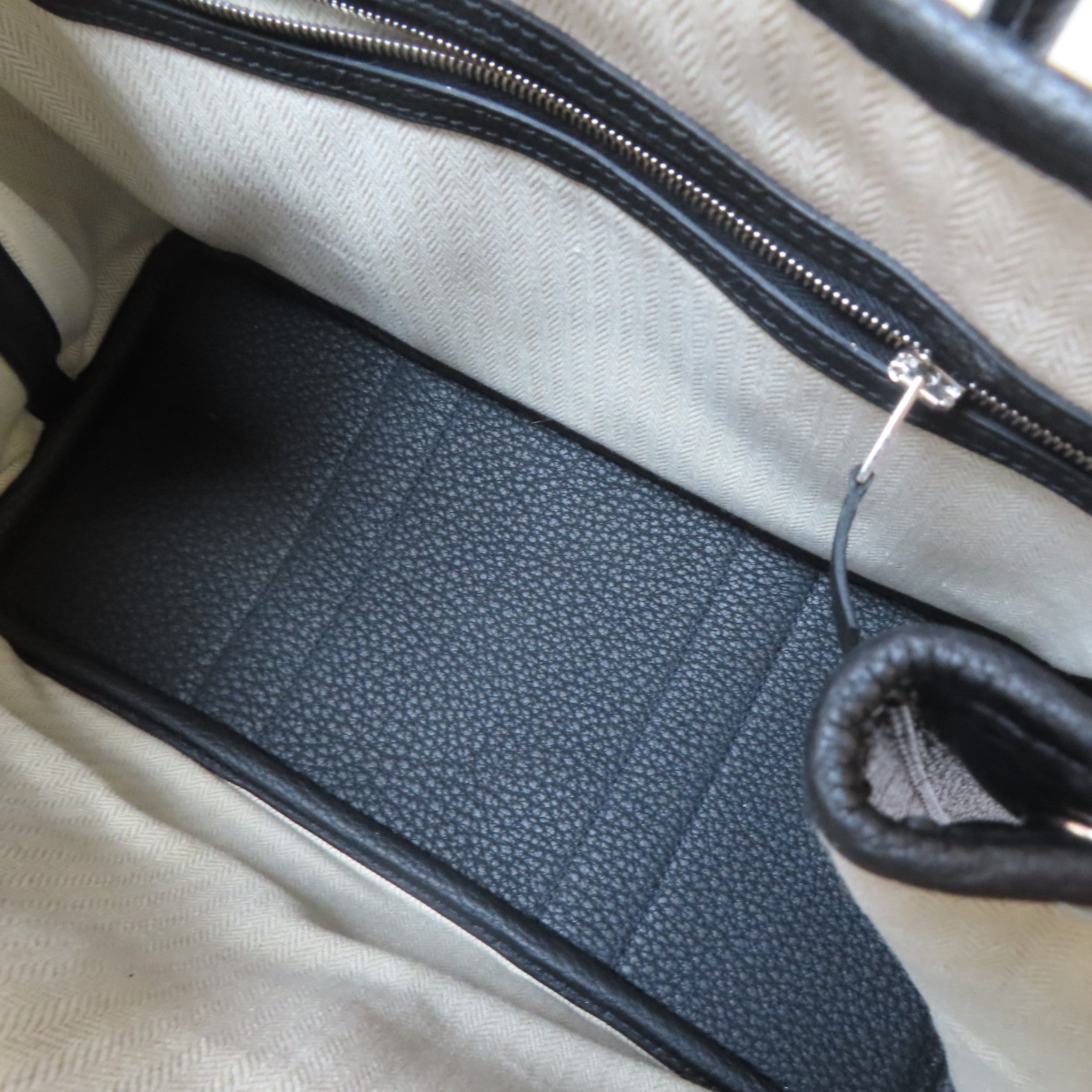 HERMES Negonda皮革Garden Party TPM銀扣手挽袋Noir黑色