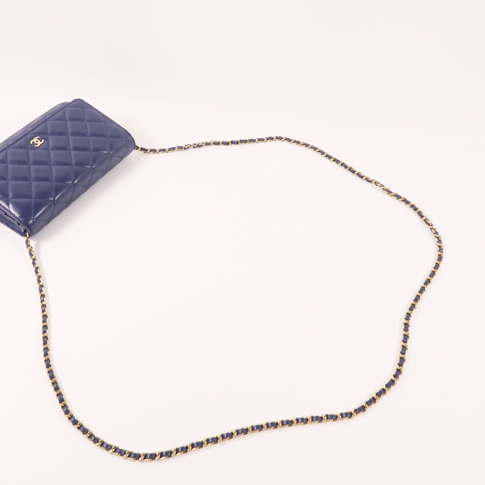 CHANEL 牛皮皮革WOC Wallet On Chain金扣鏈帶肩背袋