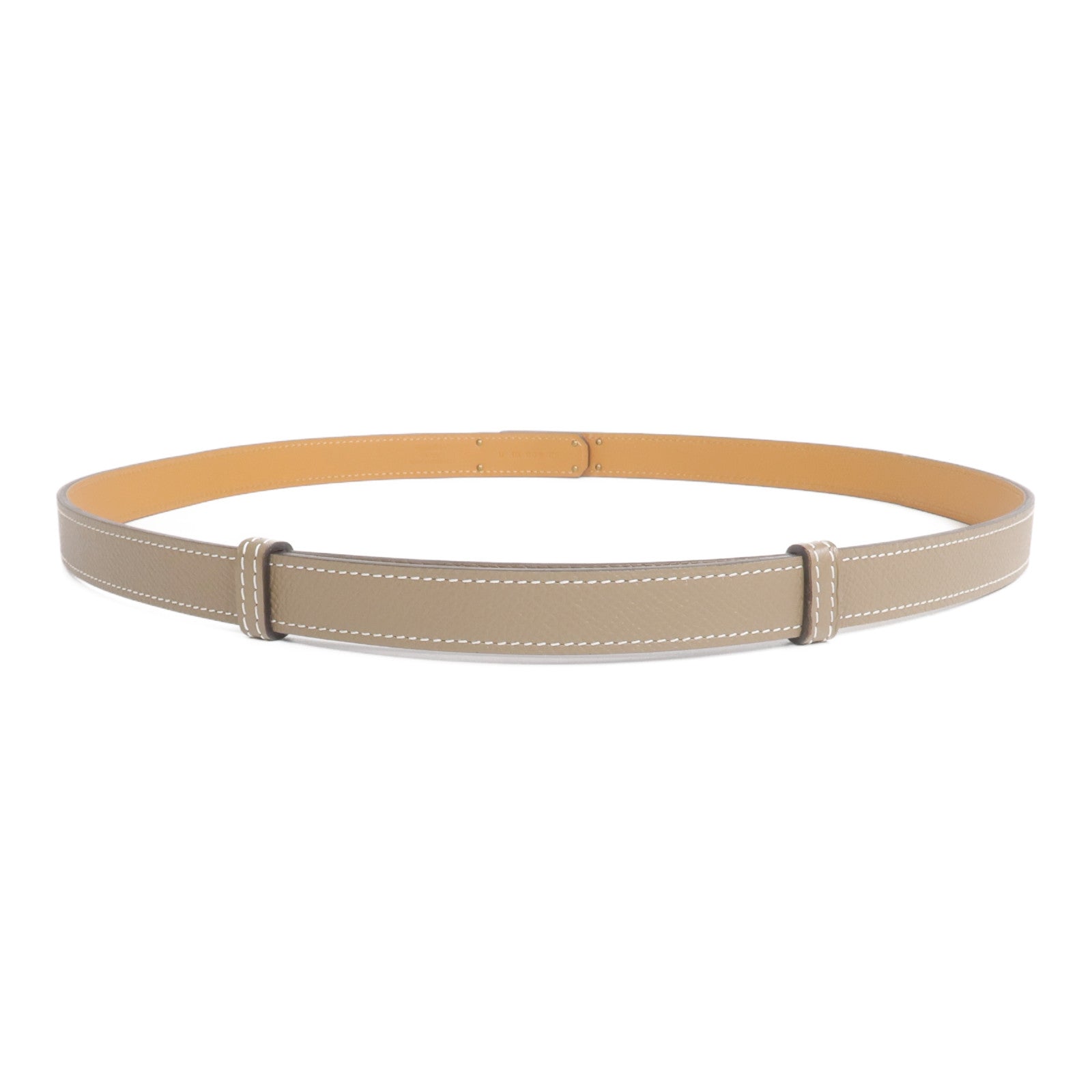 HERMES Epsom皮革Kelly Belt金扣皮帶Etoupe/Gold