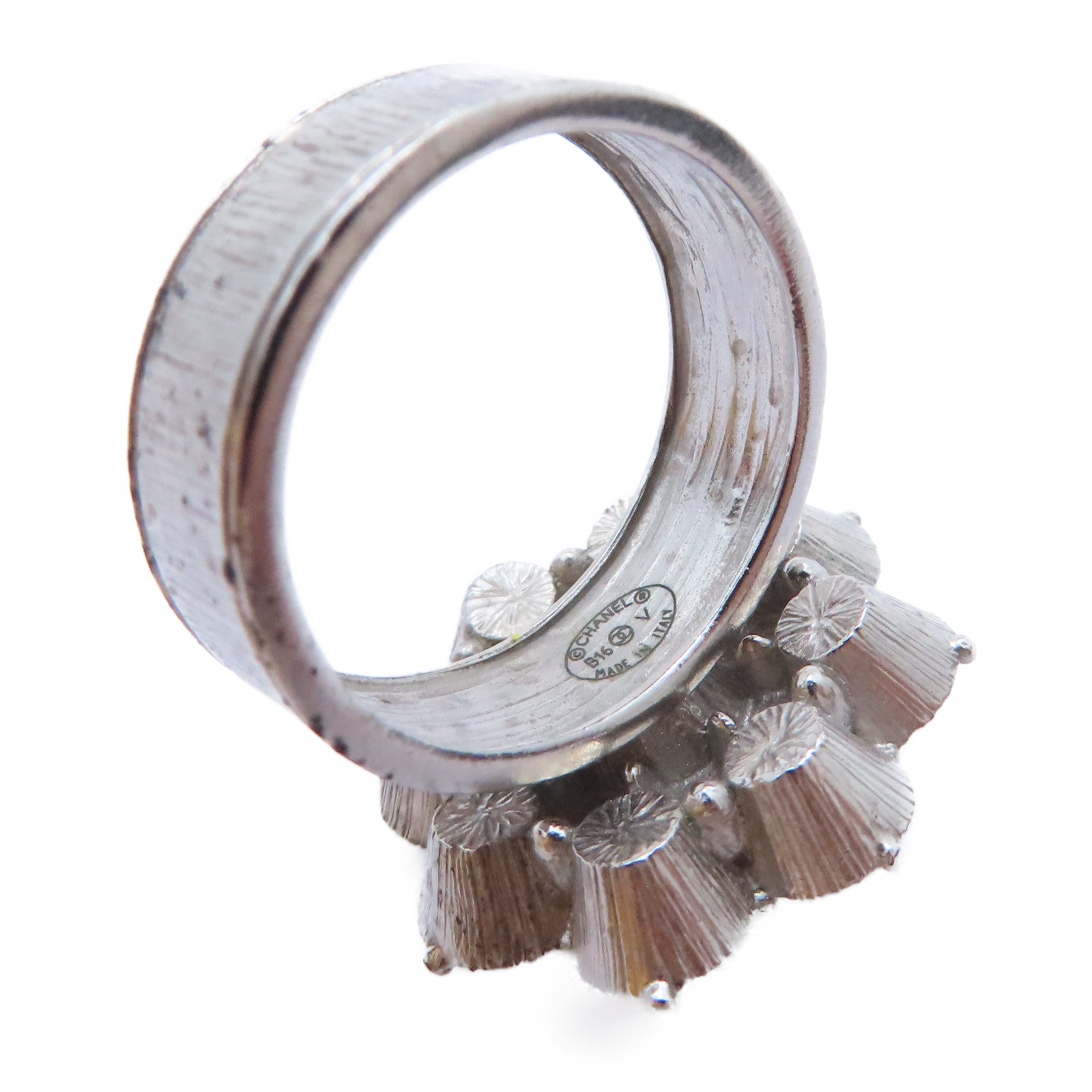 CHANEL 金屬Coco Mark Flower Ring戒指US#6