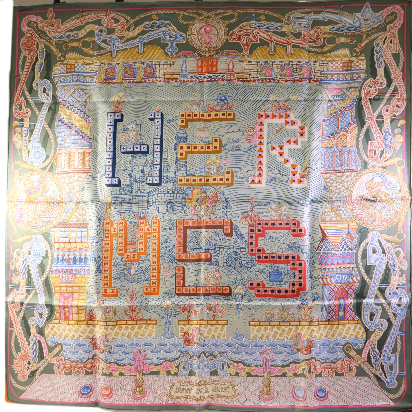 HERMES 絲質Scarf 90絲巾