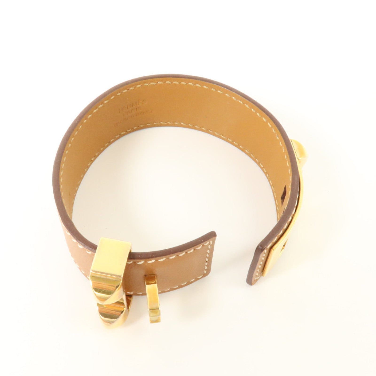 HERMES Epsom皮革Collier De Chien 24 Bracelet金扣手鏈Gold