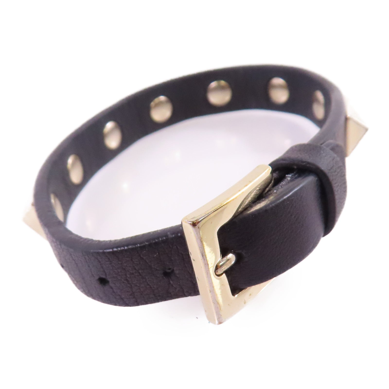 Valentino 牛皮皮革/金屬Rockstud Leather Bracelet手鏈