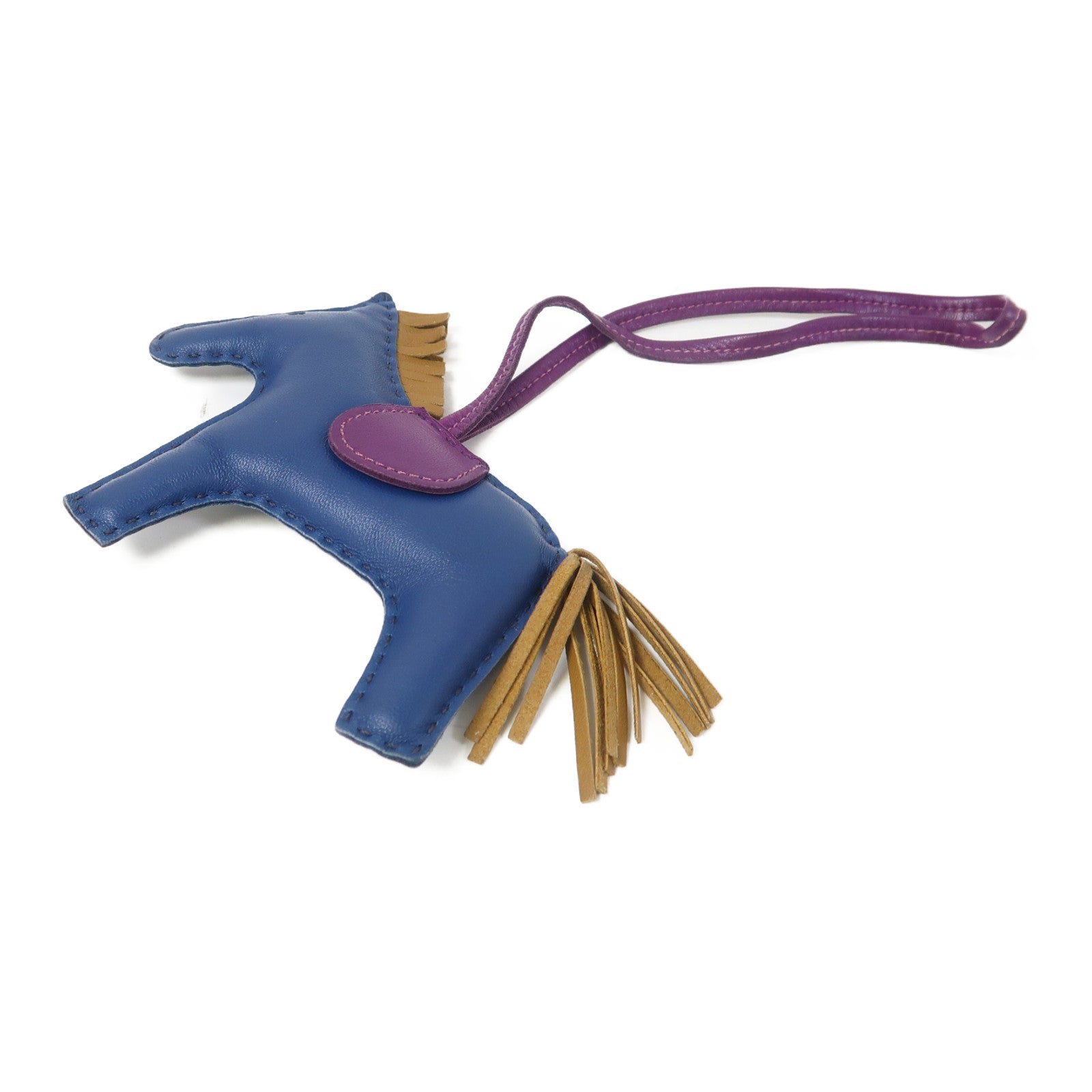 HERMES Swift皮革Rodeo MM掛飾藍色