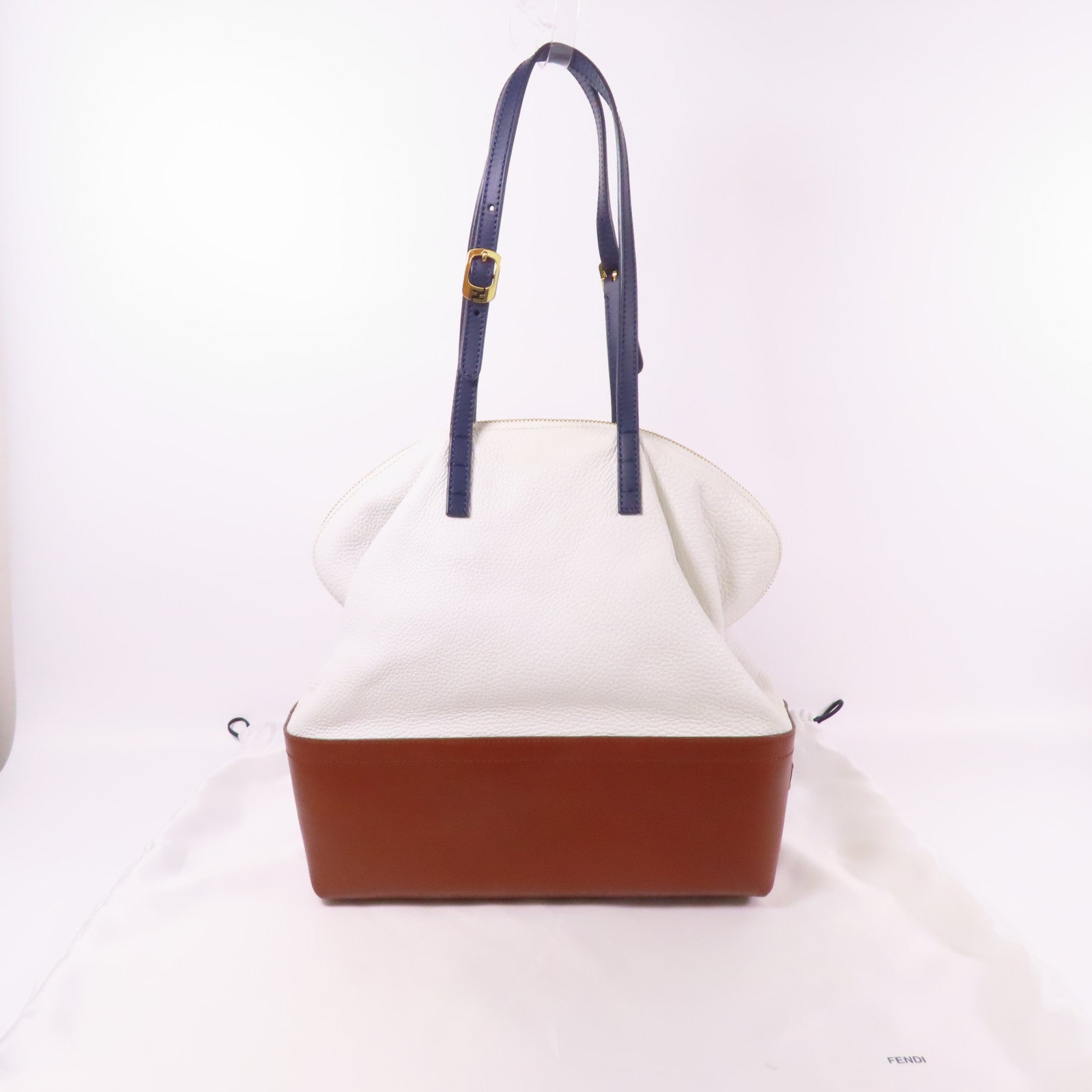 FENDI 牛皮皮革Shoulder Tote金扣肩背袋/手挽袋