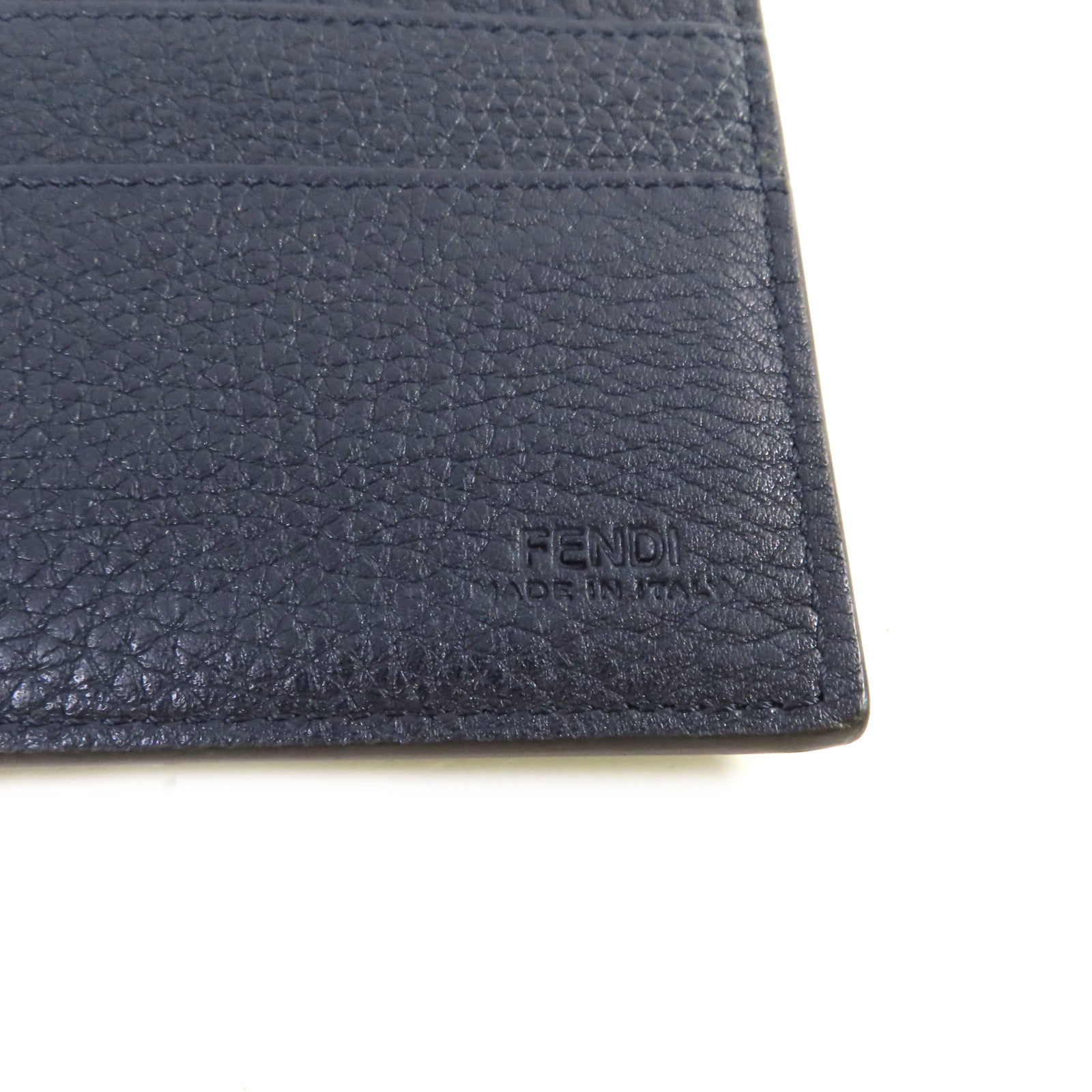 FENDI 牛皮皮革/金屬Bugs Eyes Long Wallet銀扣長錢包黑色