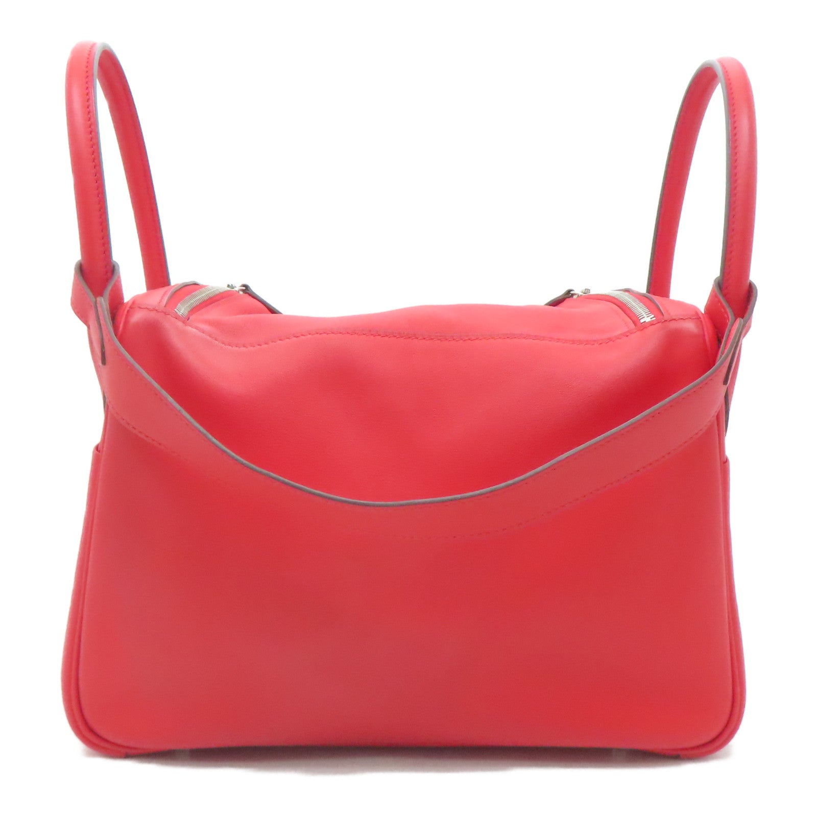 HERMES **【清倉大減價】Swift皮革Lindy 30銀扣手挽肩背兩用袋Rouge de Coeur心紅色