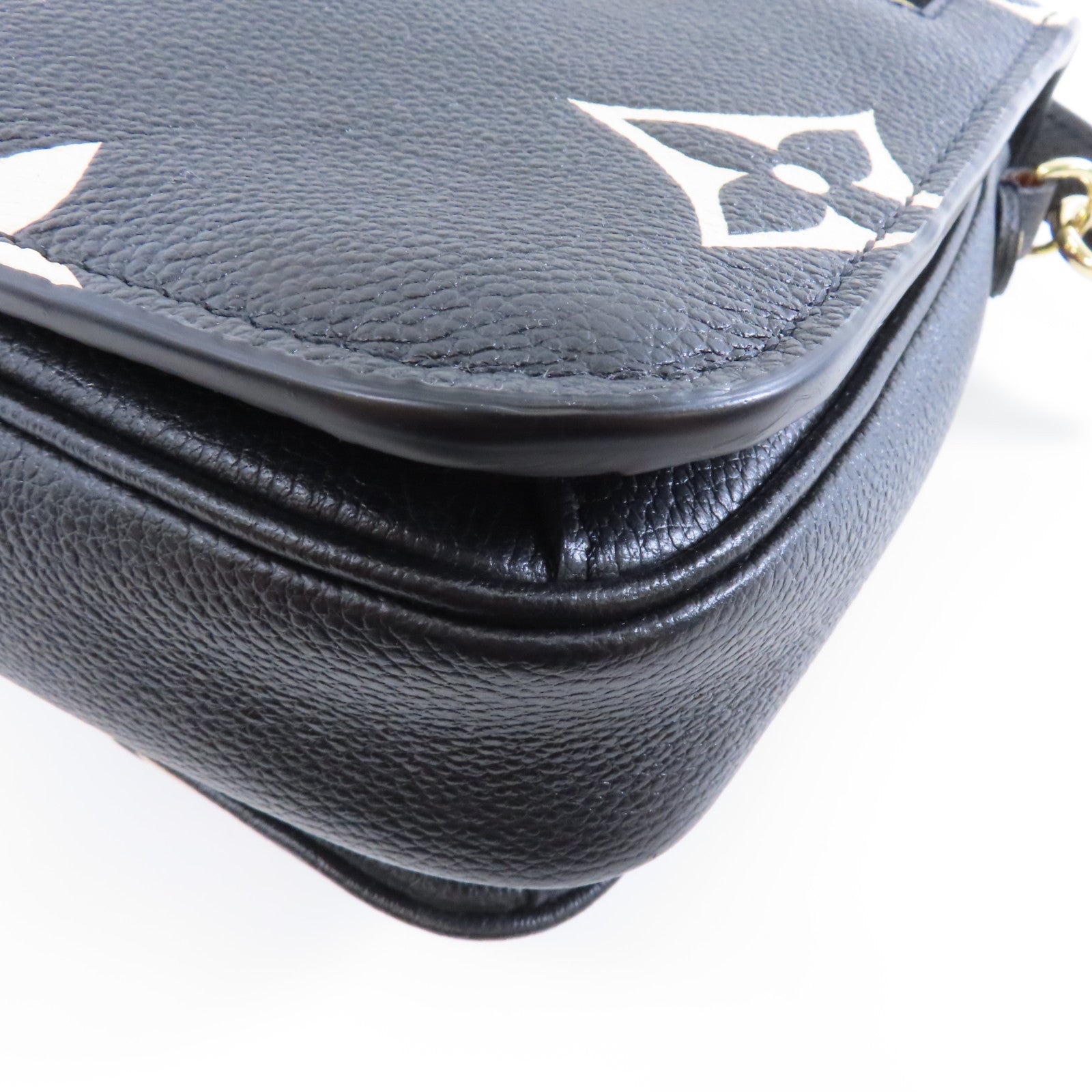 LOUIS VUITTON Monogram Giant Pochette Metis金扣手挽肩背兩用袋黑色/米色