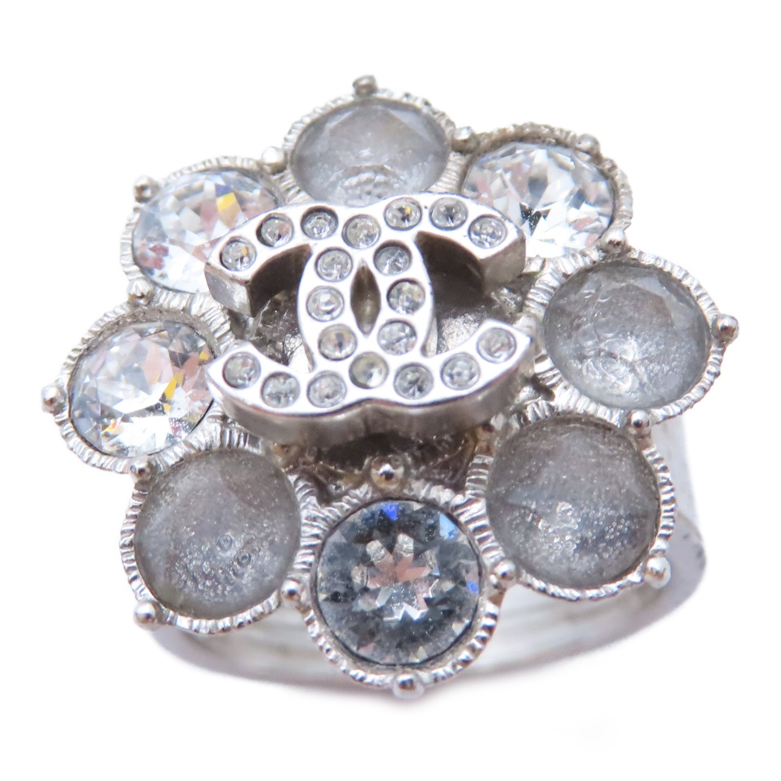CHANEL 金屬Coco Mark Flower Ring戒指US#6