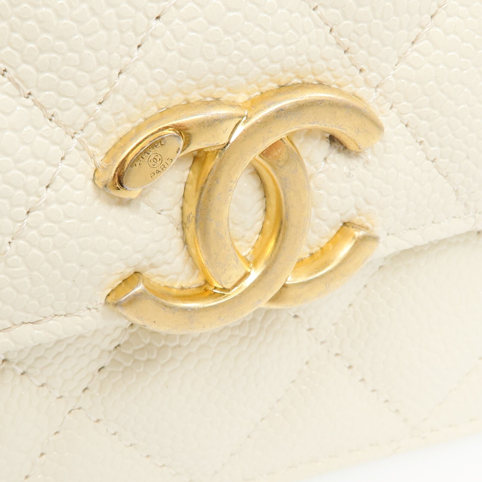 CHANEL 牛皮皮革Chain Shoulder金扣鏈帶肩背袋
