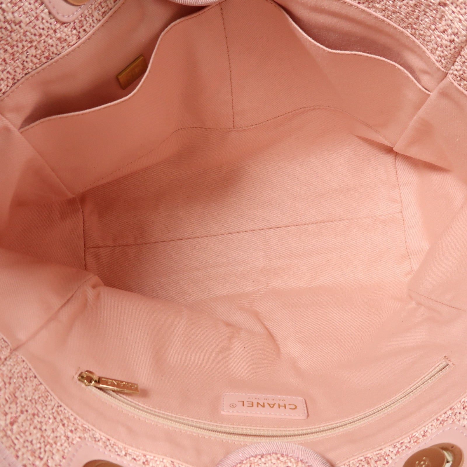 CHANEL Straw Deauville Tote金扣肩背袋/手挽袋