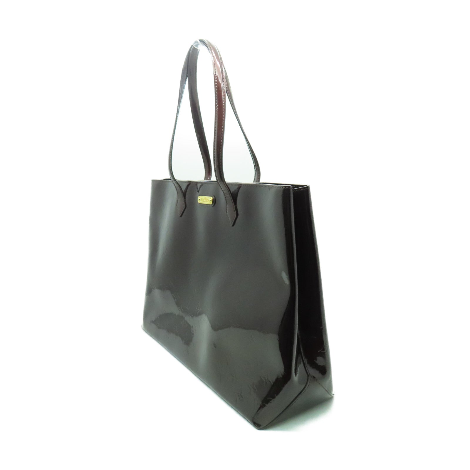 LOUIS VUITTON 【激減優惠】Monogram Vernis Wilshire GM金扣手挽袋紅色