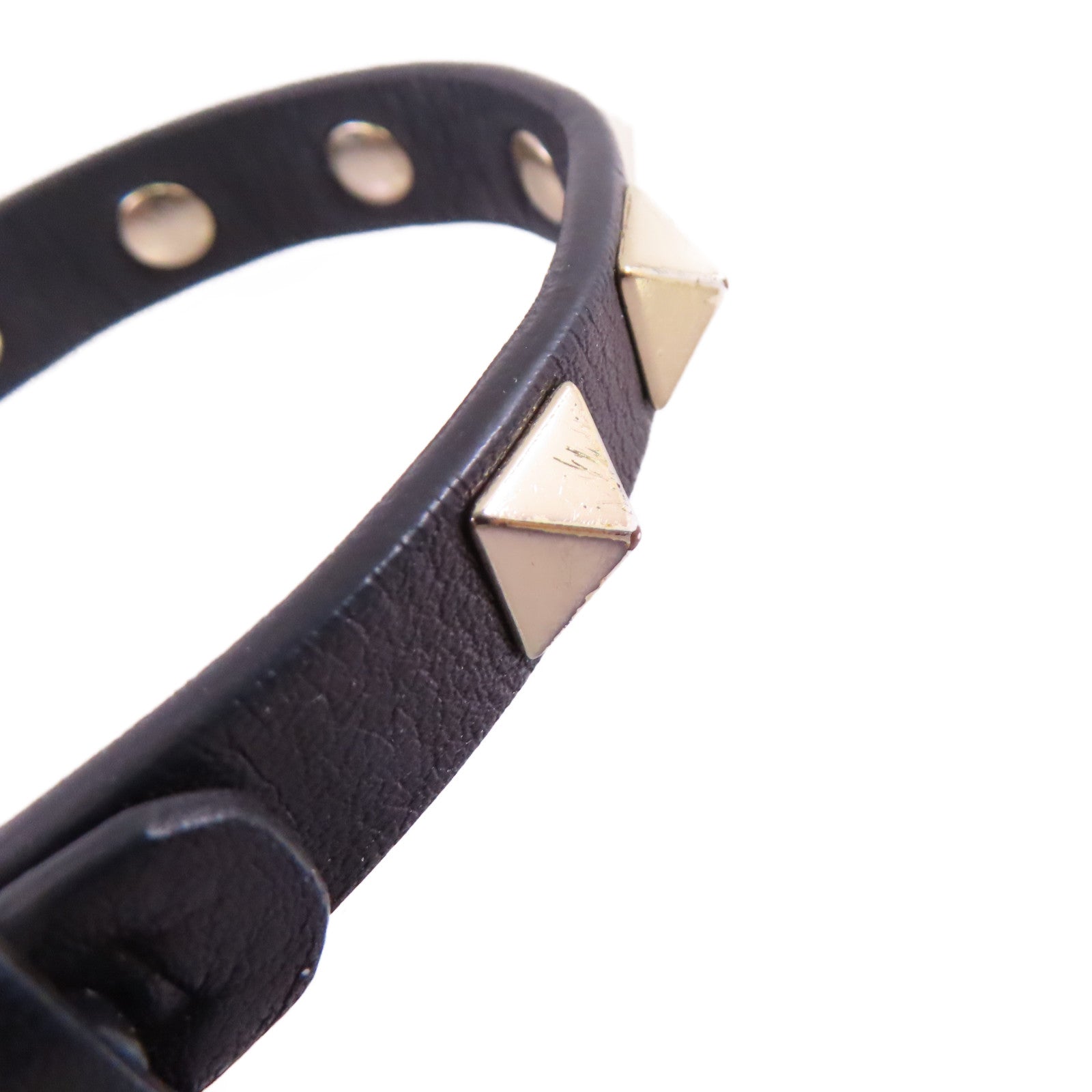 Valentino 牛皮皮革/金屬Rockstud Leather Bracelet手鏈