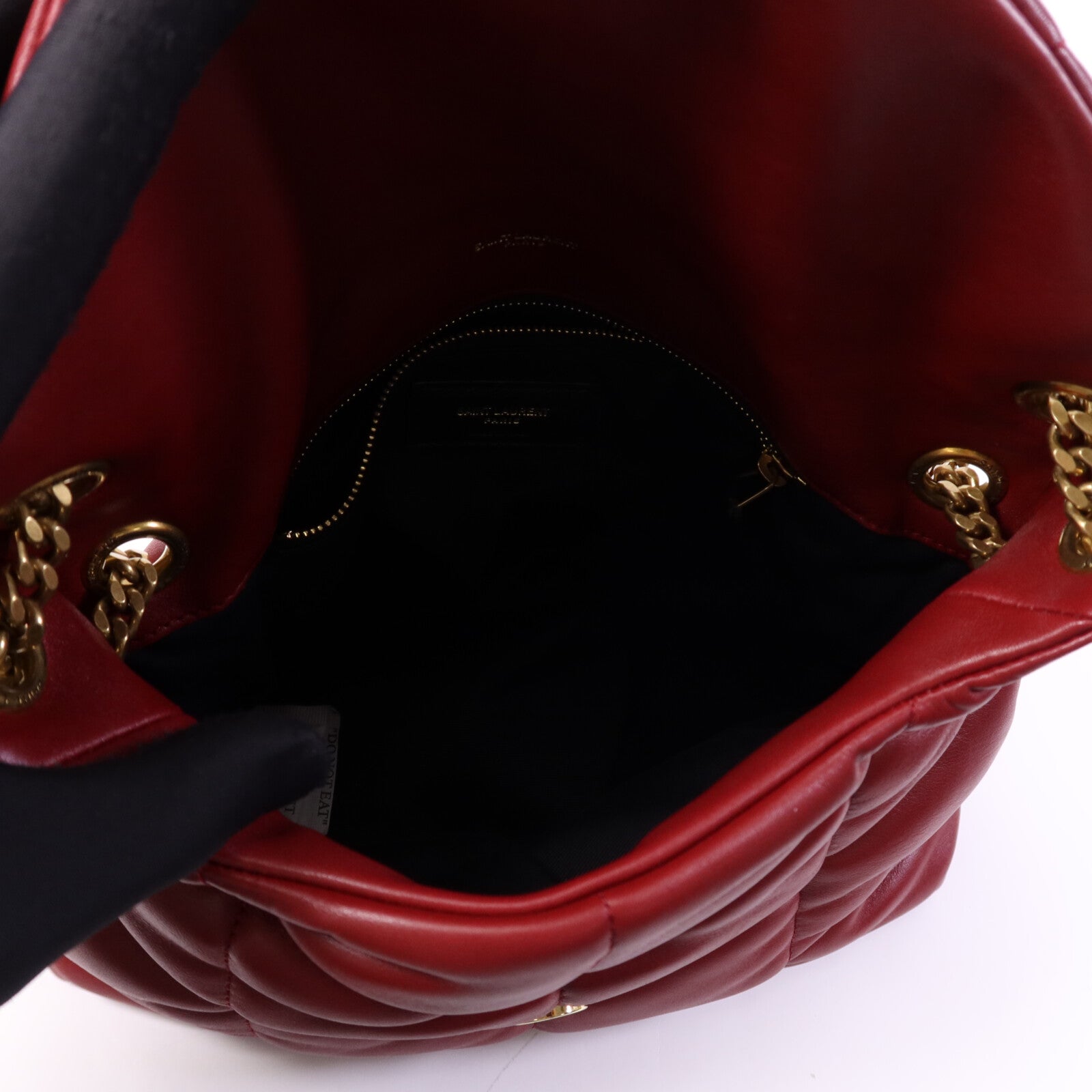 SAINT LAURENT 羊皮皮革Loulou Puffer金扣鏈帶肩背袋