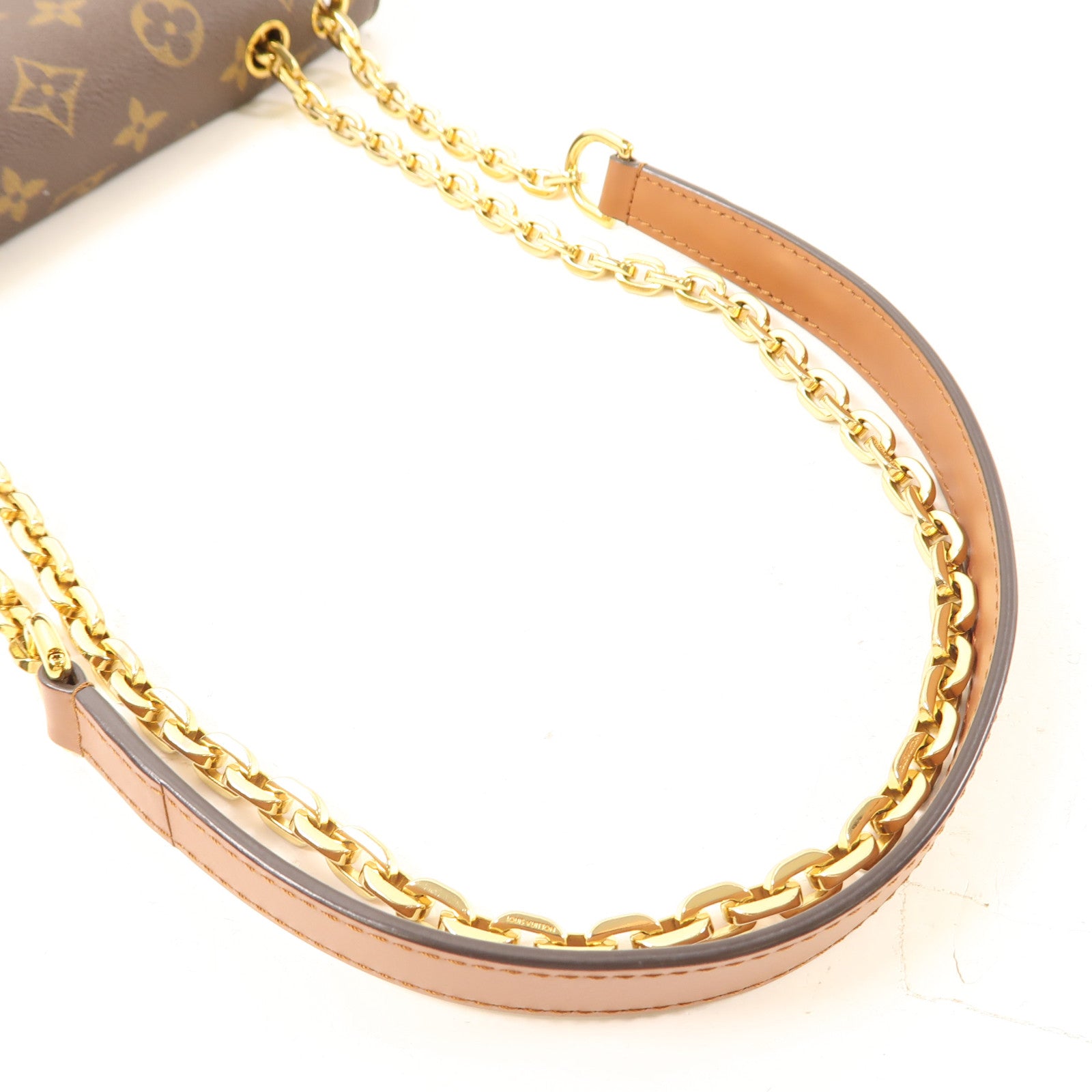 LOUIS VUITTON Monogram Marceau金扣鏈帶肩背袋啡色