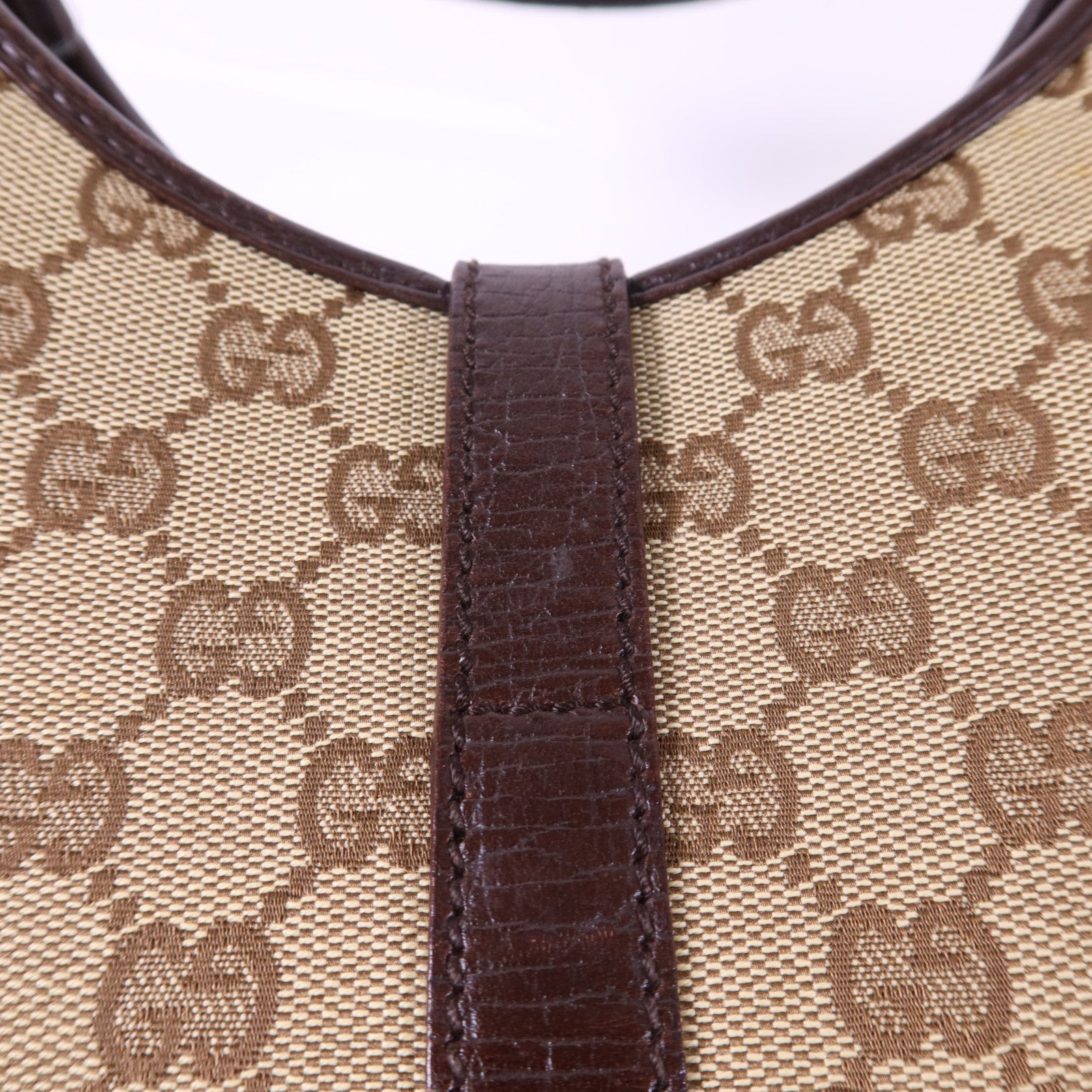 GUCCI 帆布Jackie銀扣肩背袋