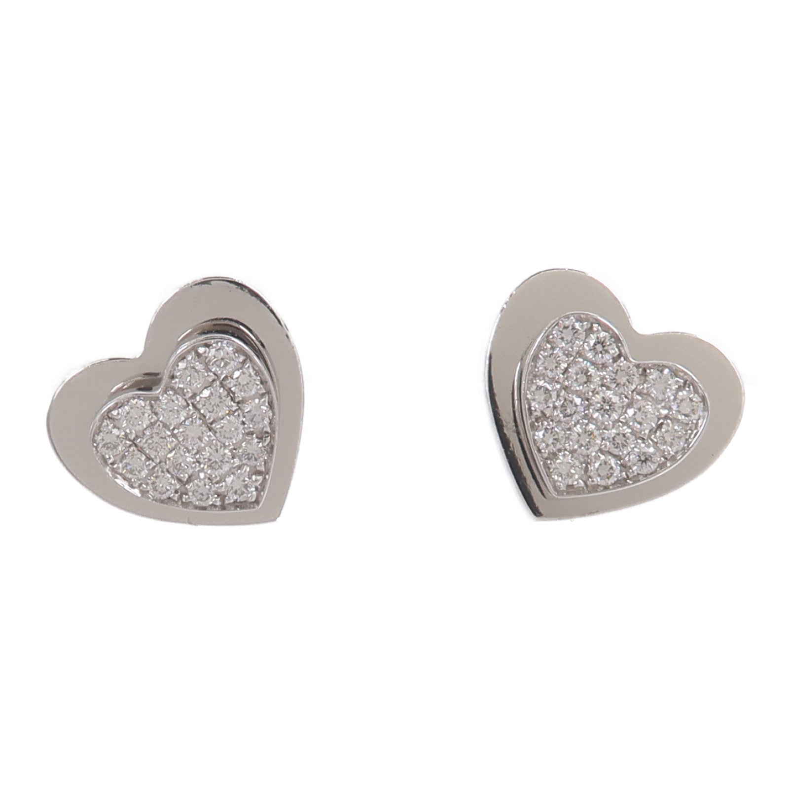 PIAGET 18K白金Heart Diamond Earrings鑽石耳環