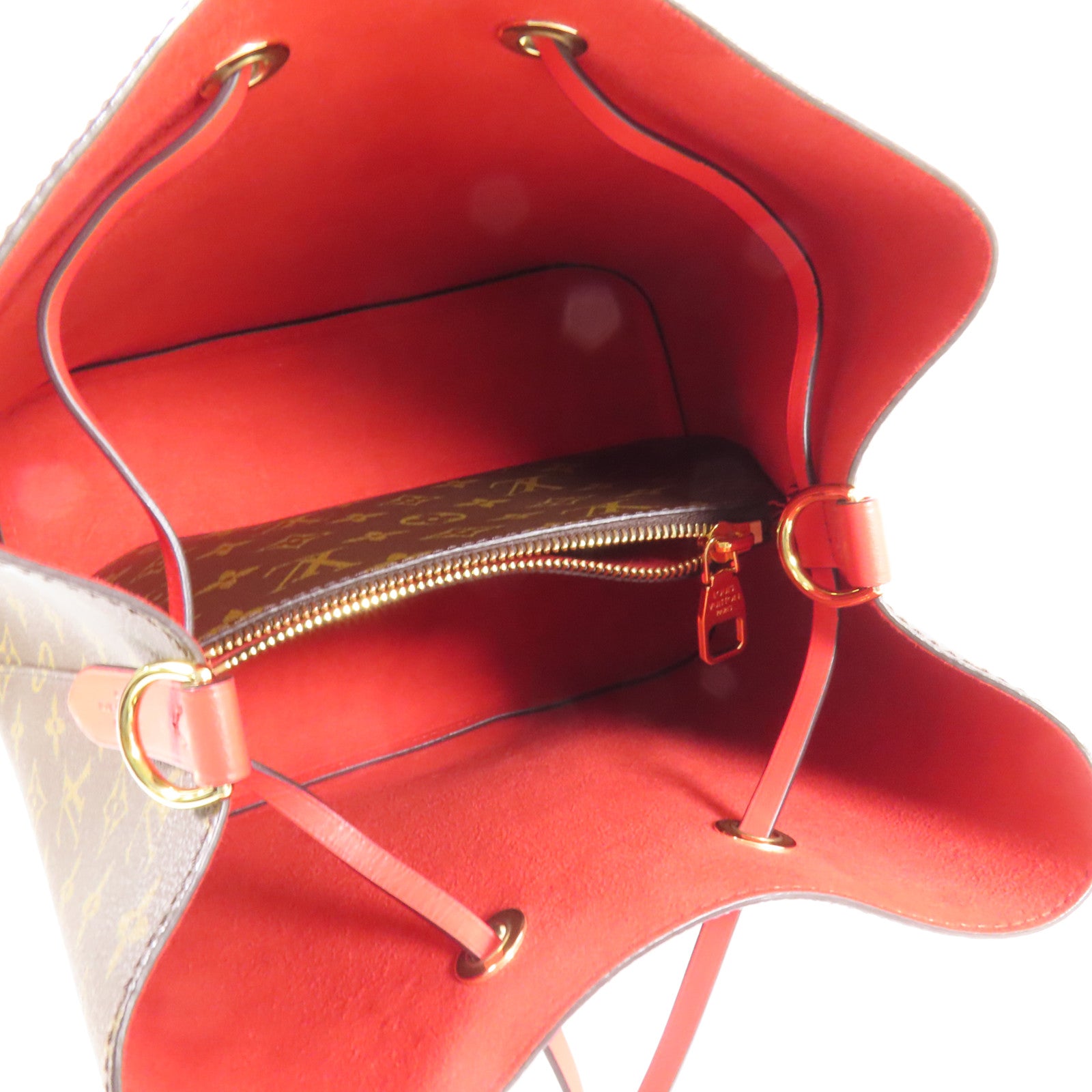LOUIS VUITTON Monogram Neo Noe Bucket Bag金扣肩背袋Coquelicot