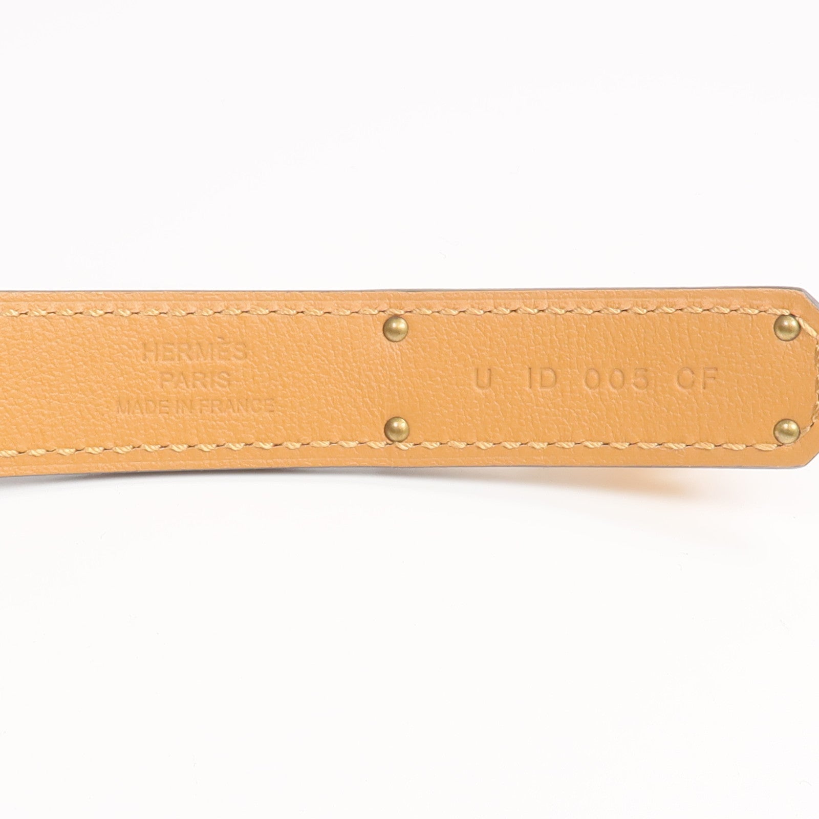 HERMES Epsom皮革Kelly Belt金扣皮帶Etoupe/Gold