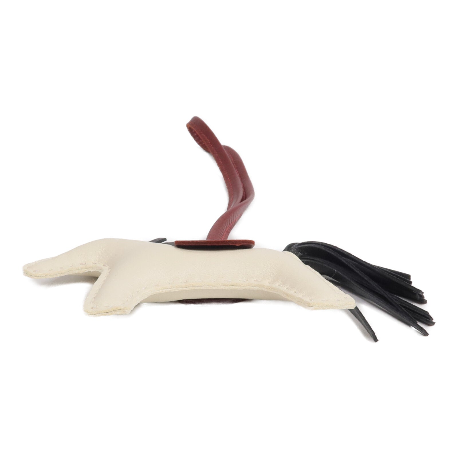 HERMES Milo皮革Rodeo PM掛飾Craie/Noir/Rouge H