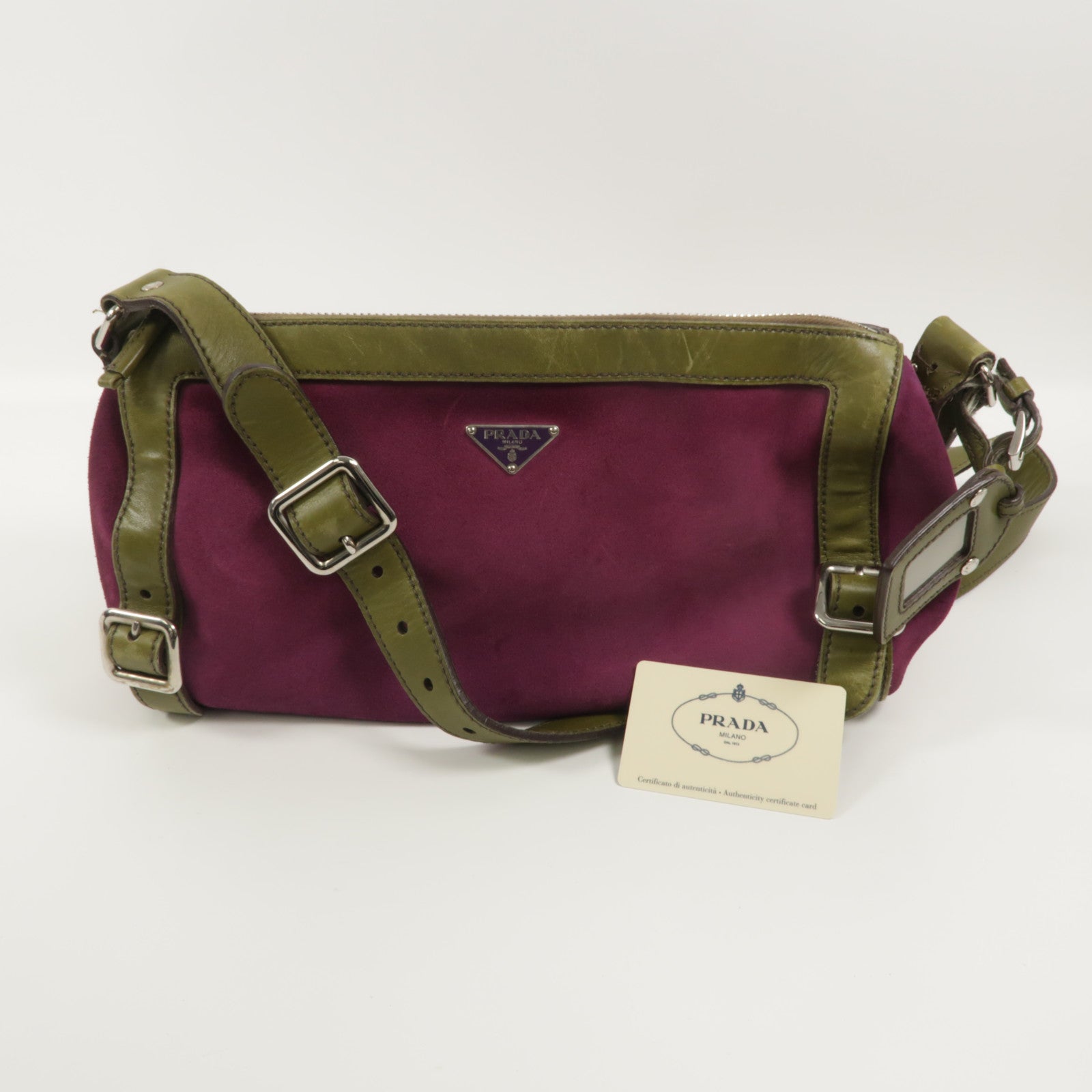 PRADA 麂皮皮革Shoulder Bag肩背袋